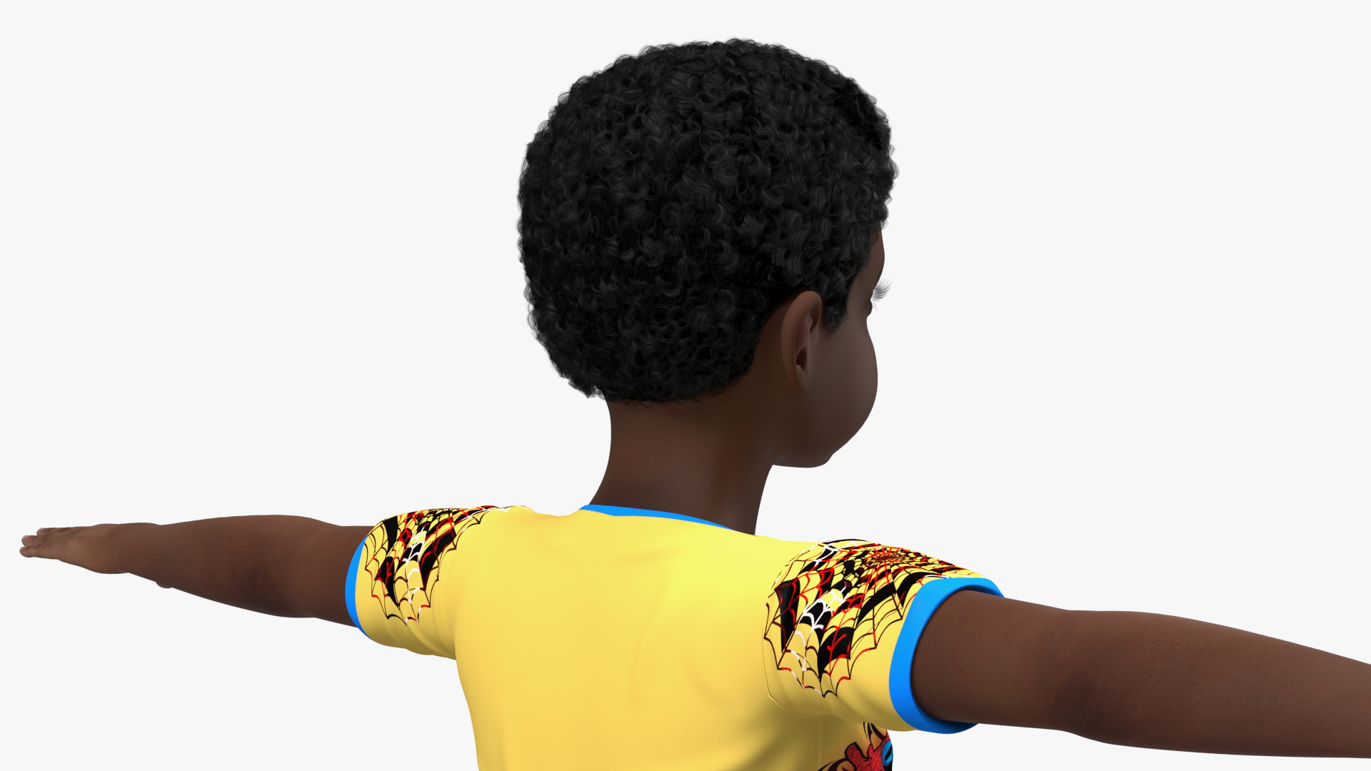 Black Child Boy Home Style Rigged for Cinema 4D 3D