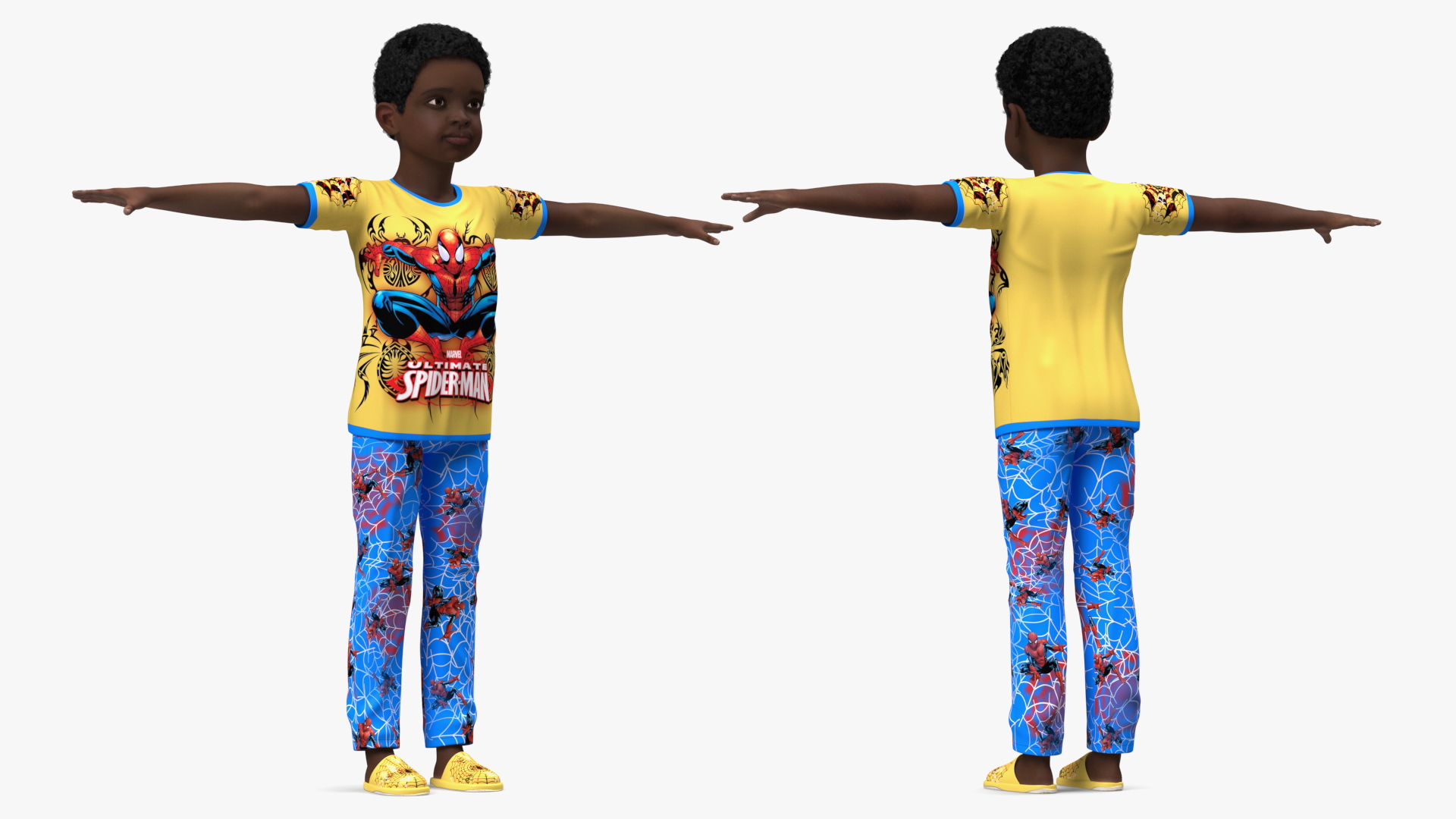 Black Child Boy Home Style Rigged for Cinema 4D 3D