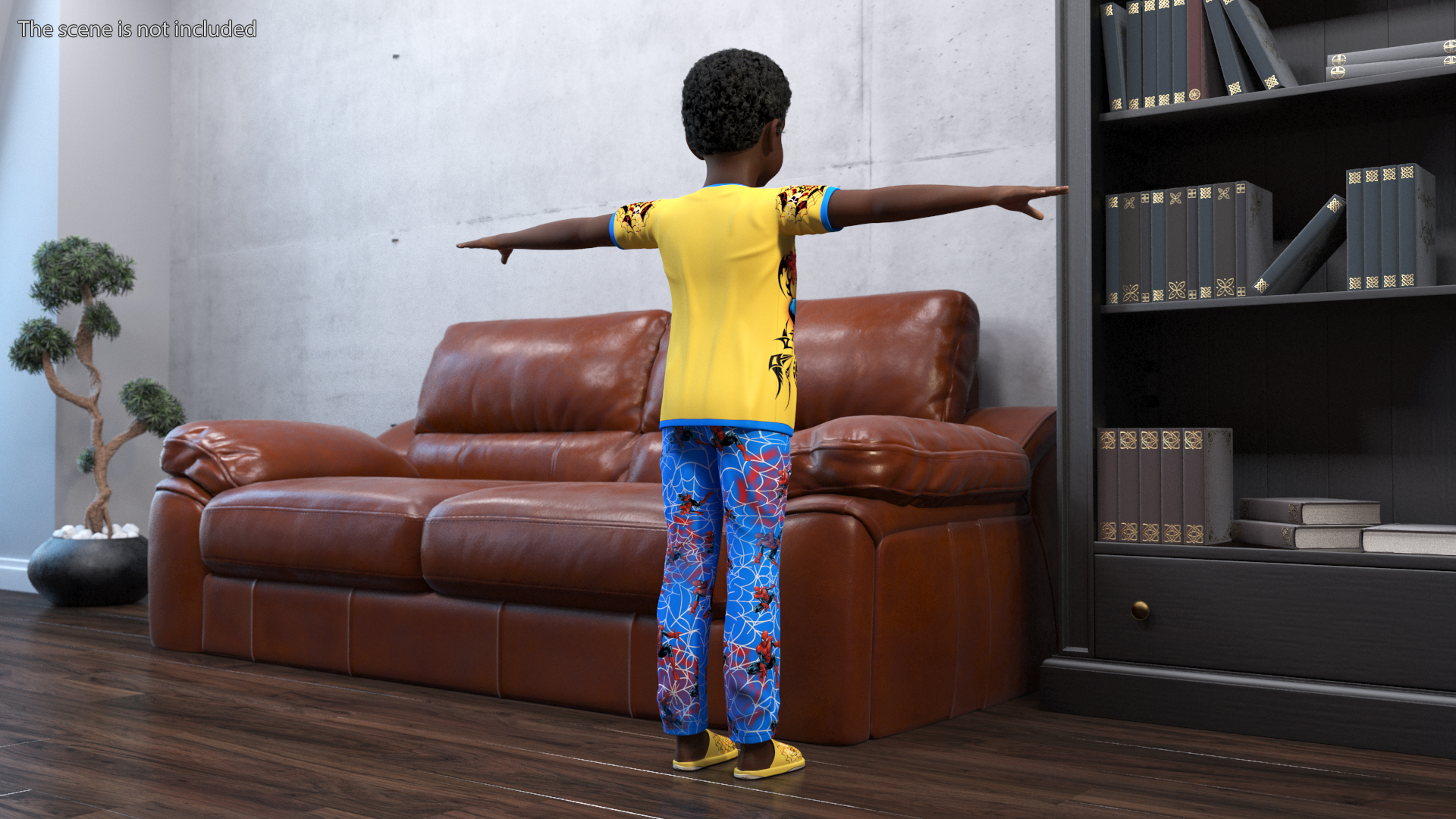 Black Child Boy Home Style Rigged for Cinema 4D 3D
