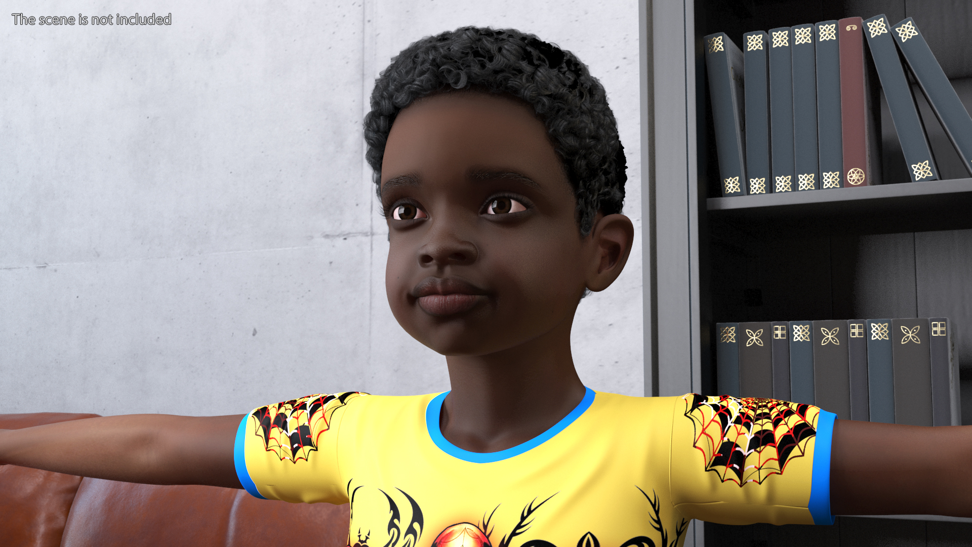 Black Child Boy Home Style Rigged for Cinema 4D 3D