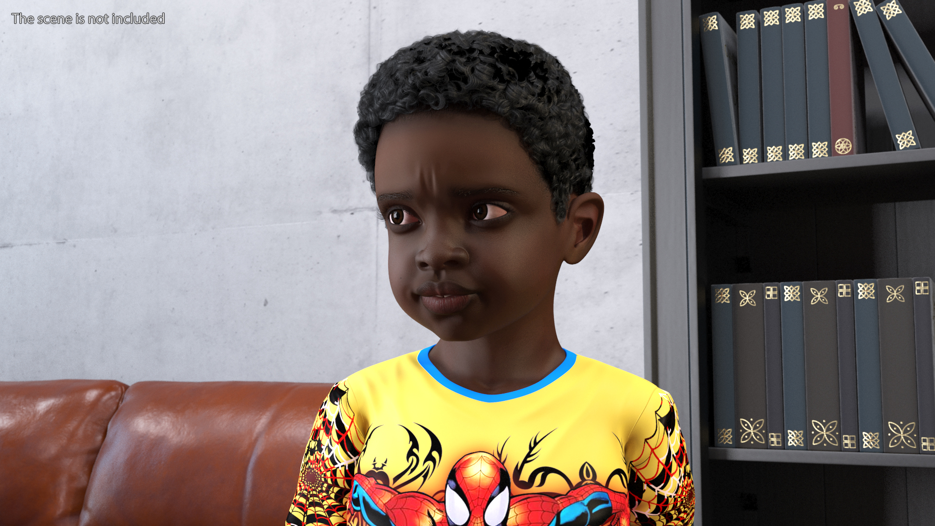 Black Child Boy Home Style Rigged for Cinema 4D 3D