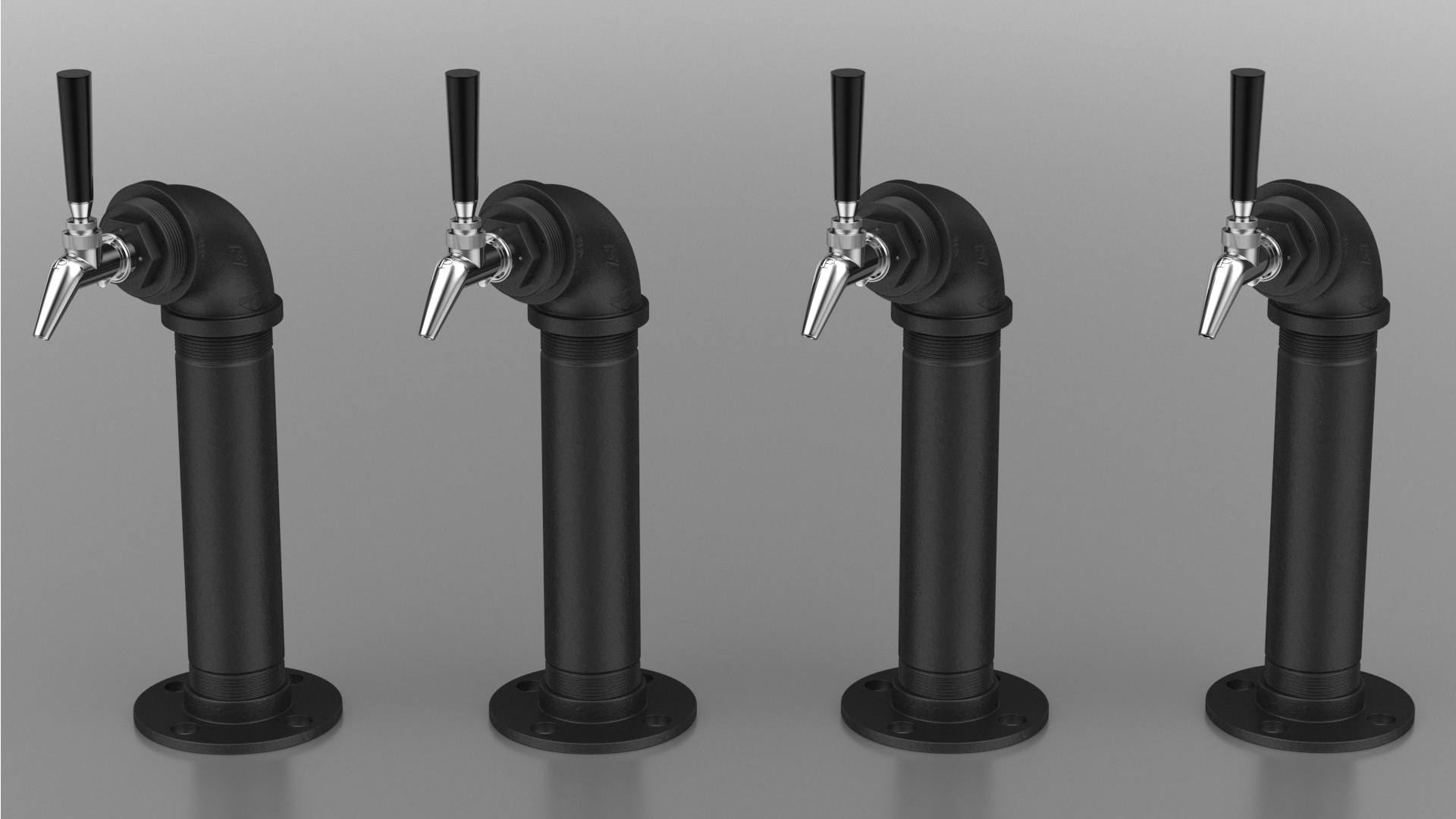 Black Iron Beer Tower Single Tap 3D