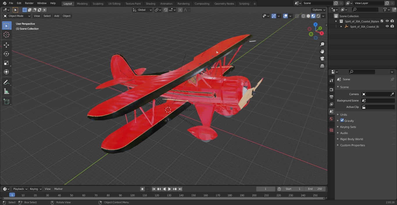 3D model Spirit of 30A Coastal Biplane YMF-5