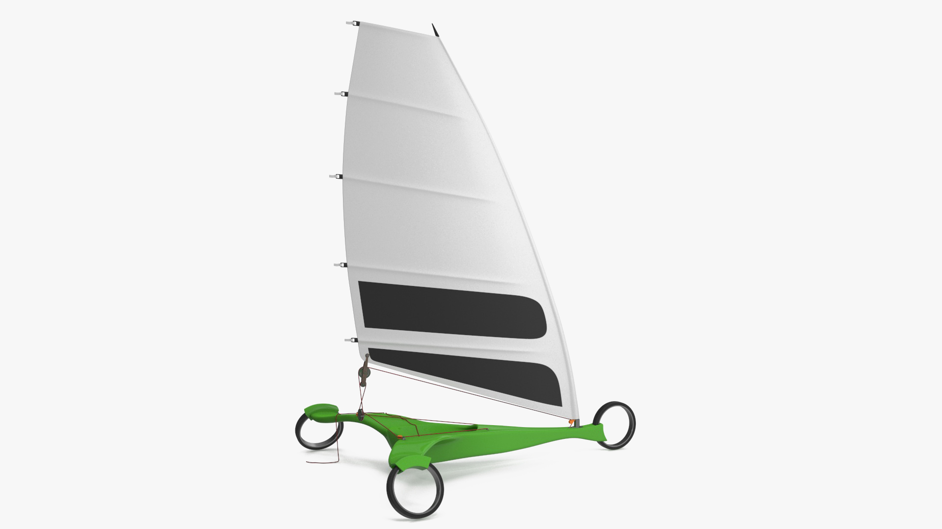 Futuristic Land Sand Yacht Green Rigged 3D model