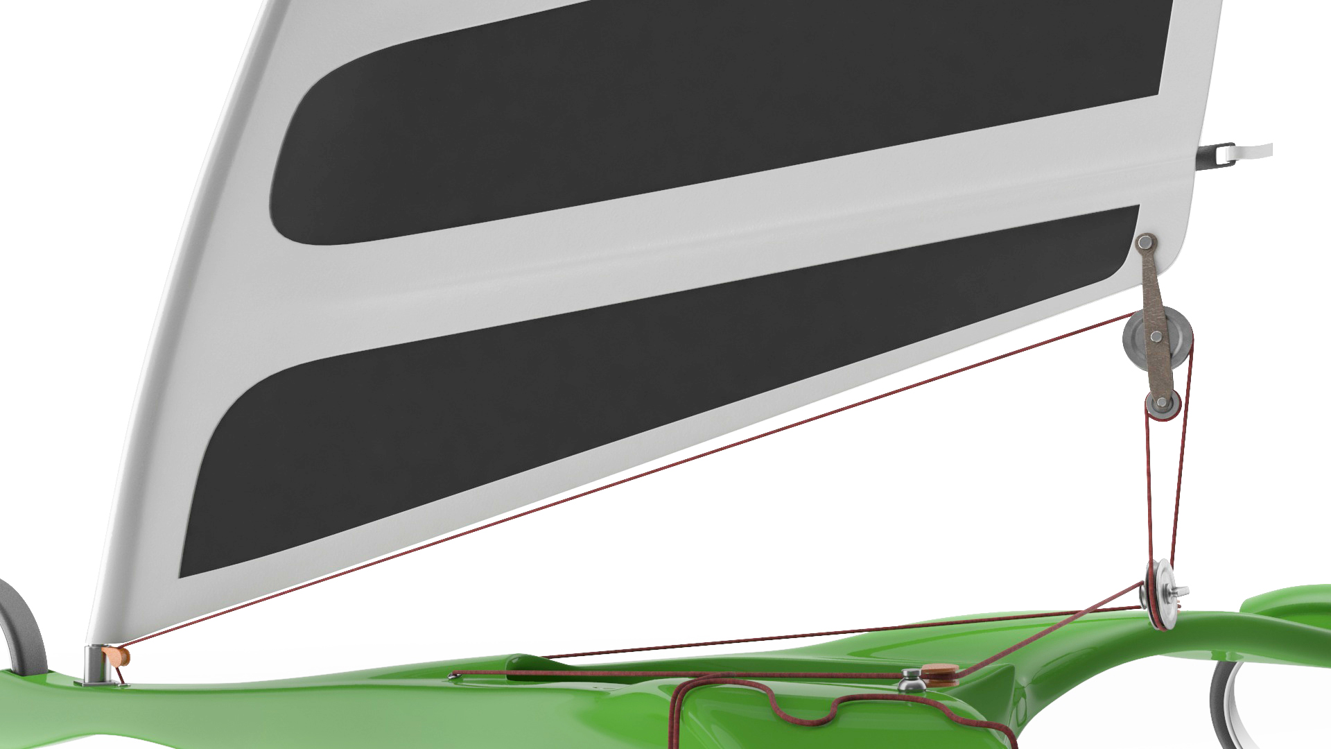 Futuristic Land Sand Yacht Green Rigged 3D model