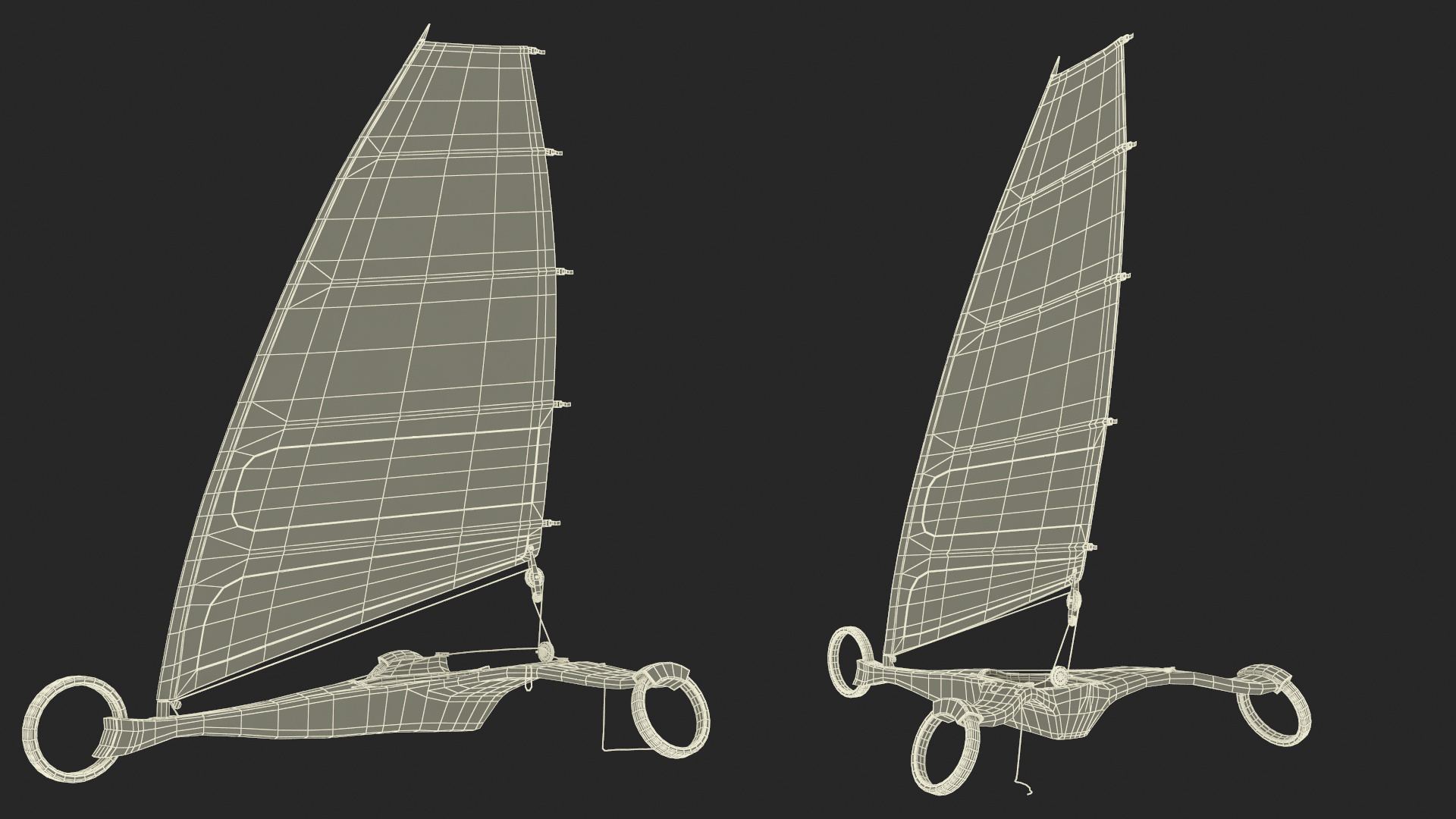 Futuristic Land Sand Yacht Green Rigged 3D model