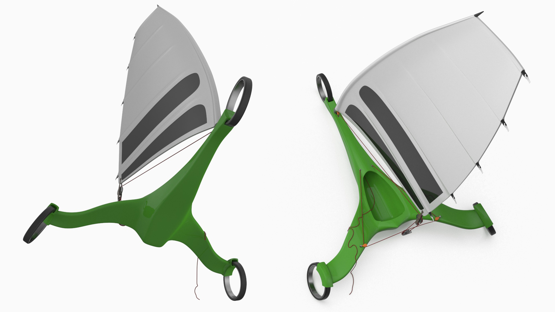 Futuristic Land Sand Yacht Green Rigged 3D model