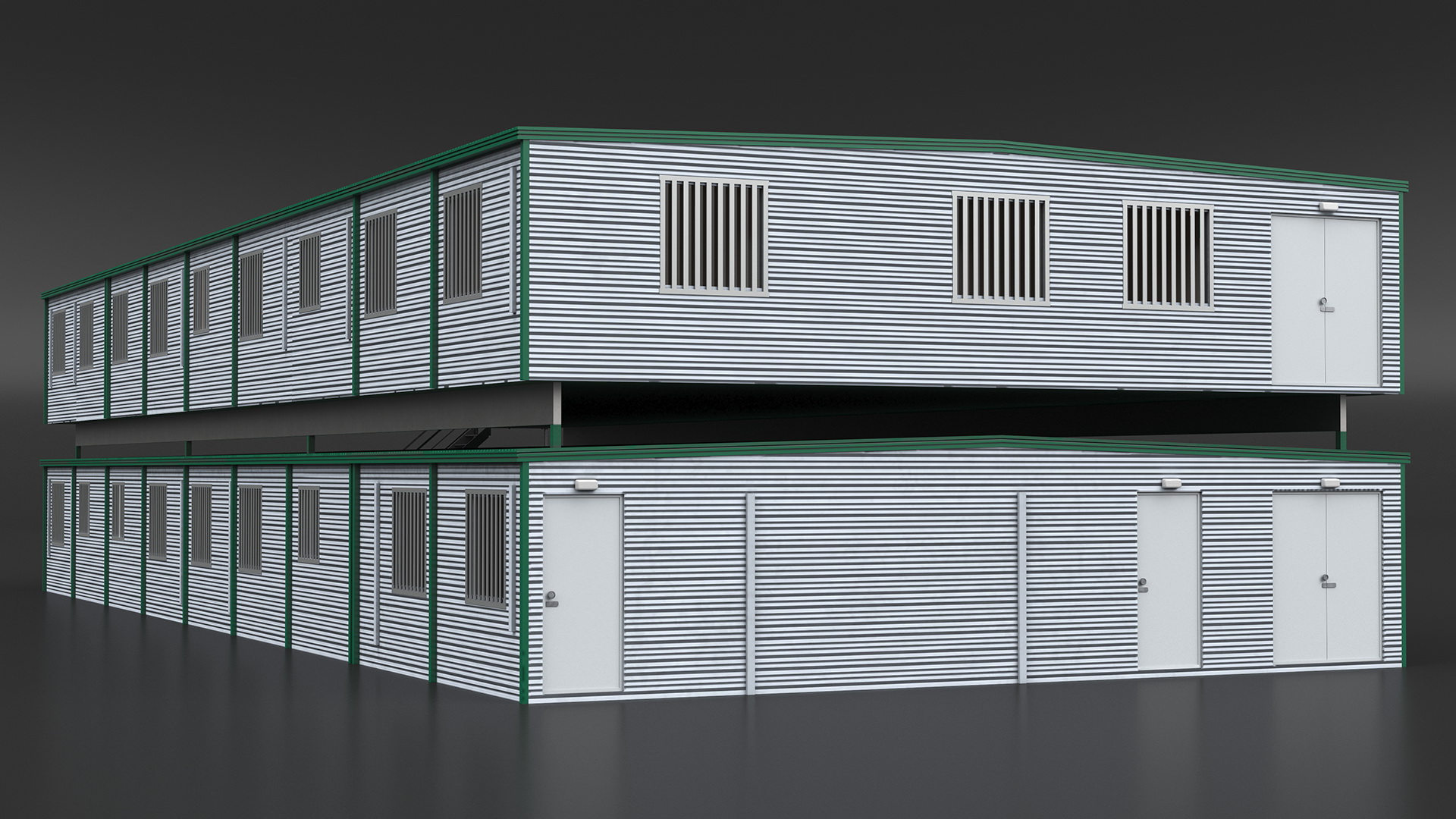 Prefabricated Modular Office Two Story Building 3D
