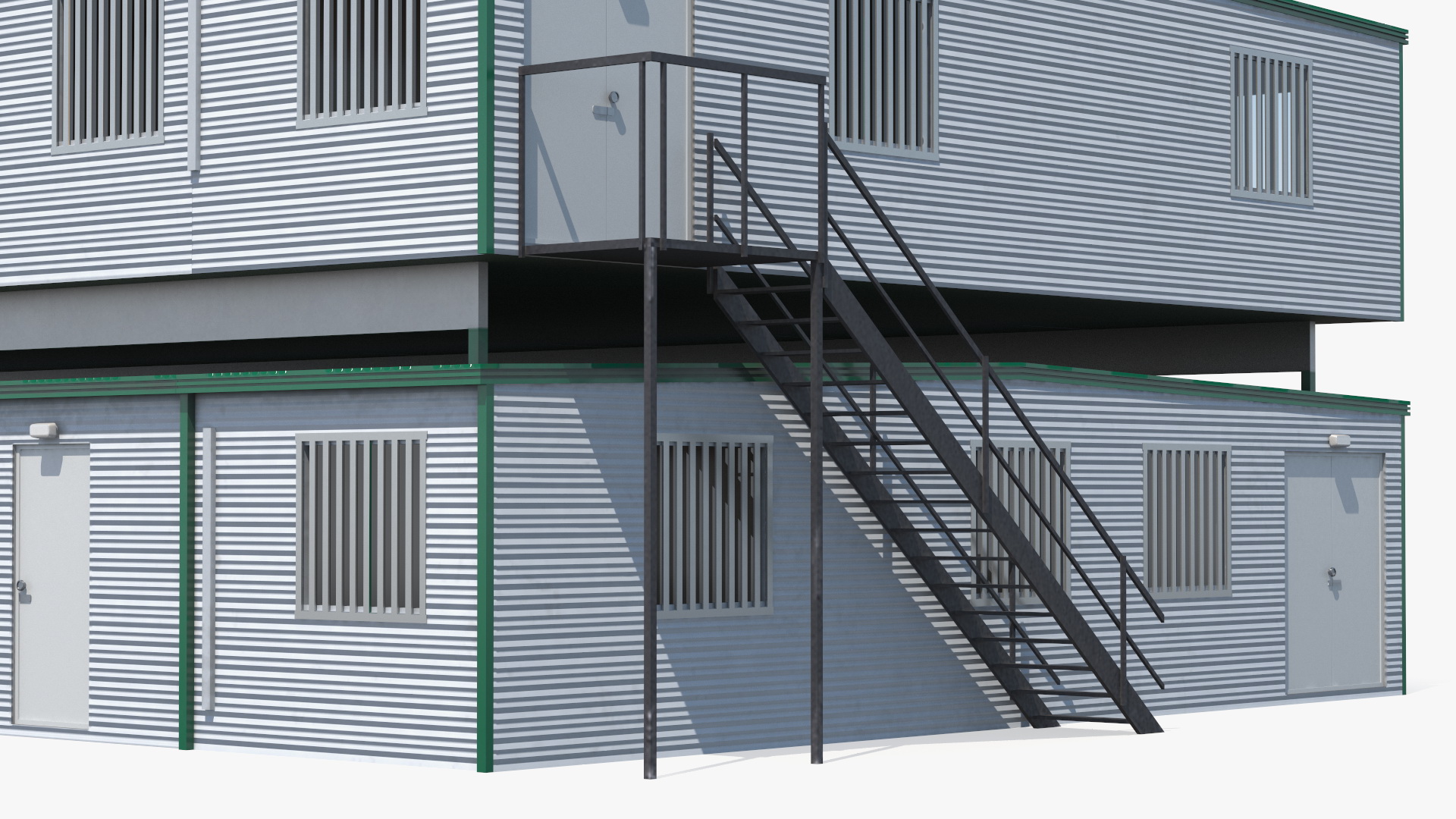 Prefabricated Modular Office Two Story Building 3D