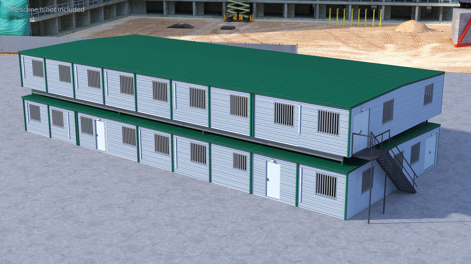 Prefabricated Modular Office Two Story Building 3D