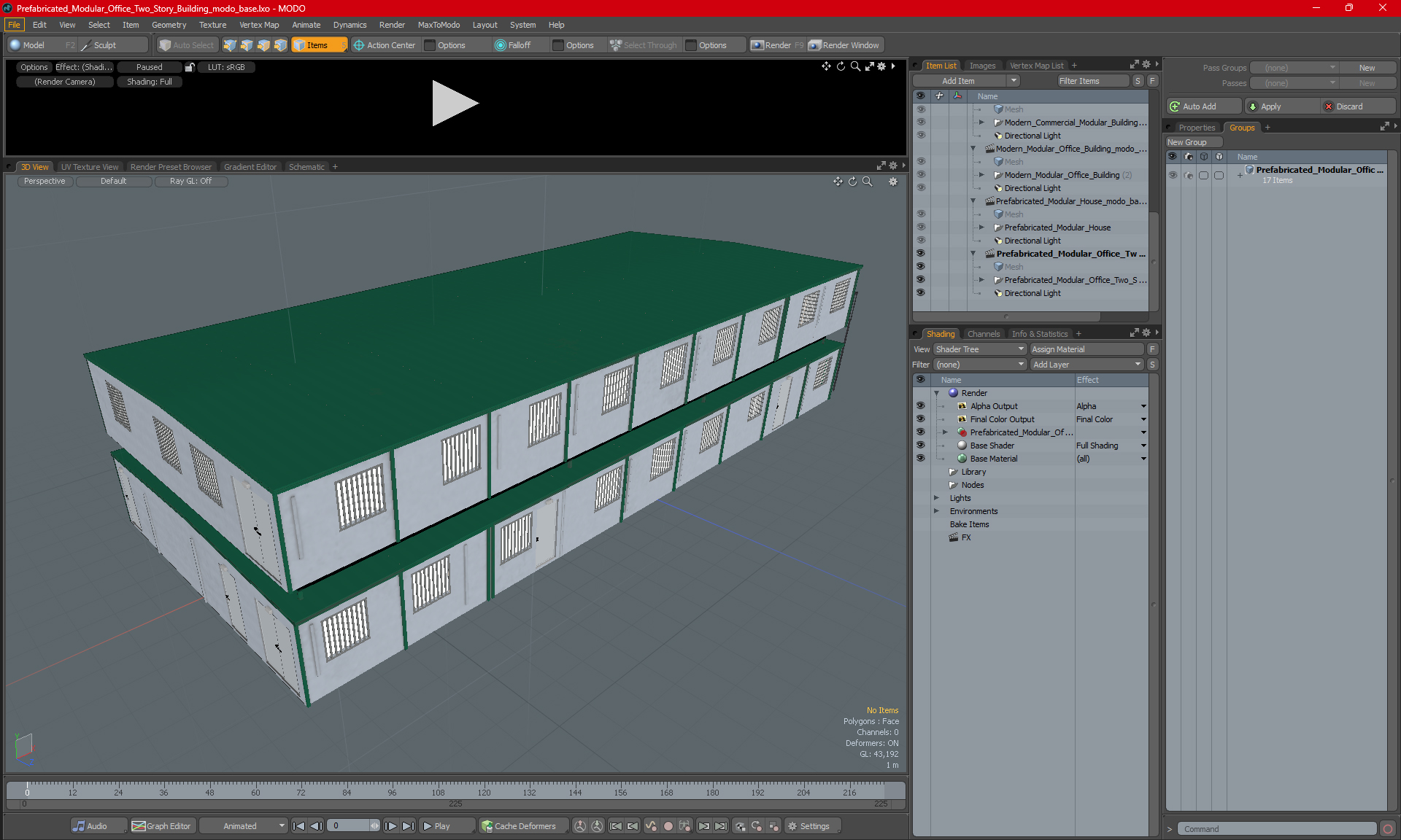 Prefabricated Modular Office Two Story Building 3D
