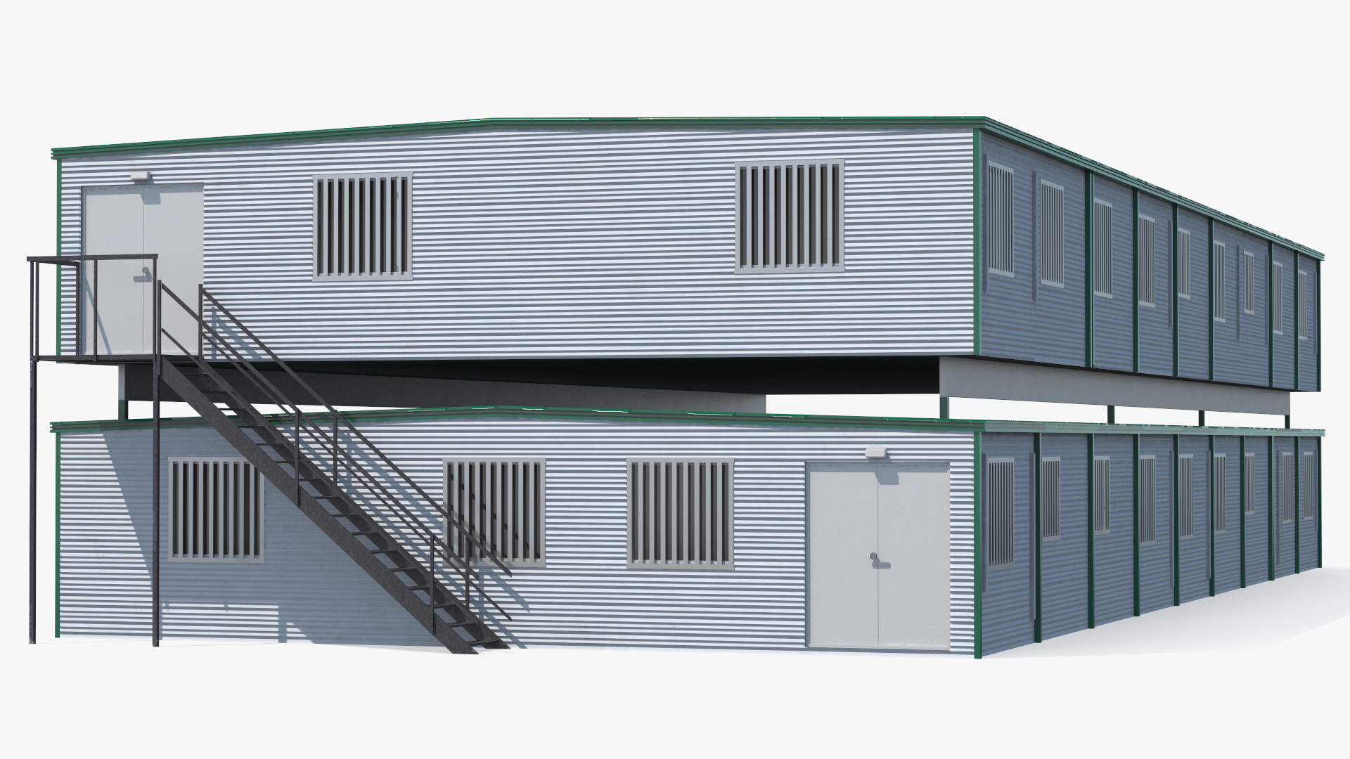Prefabricated Modular Office Two Story Building 3D