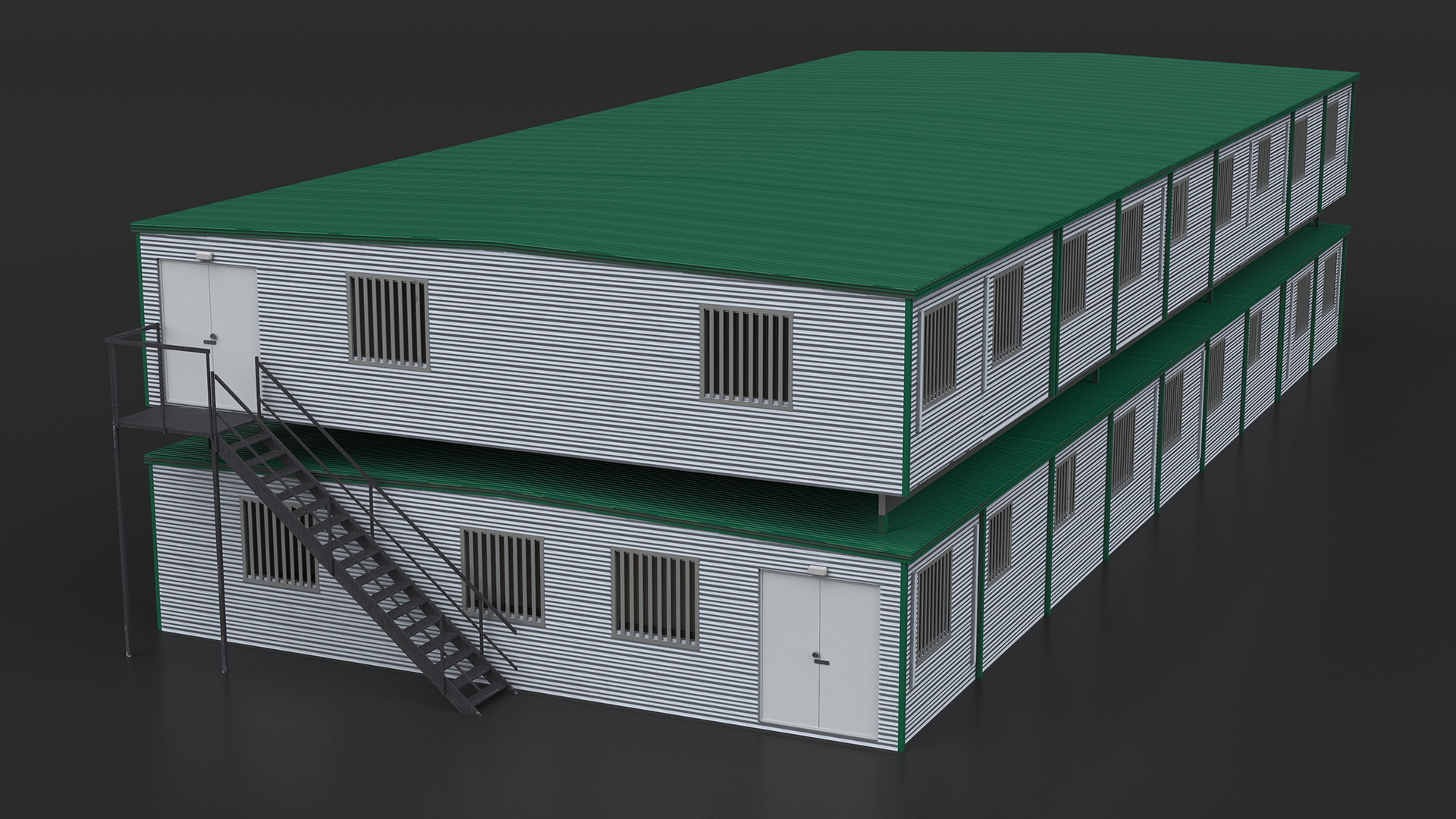 Prefabricated Modular Office Two Story Building 3D