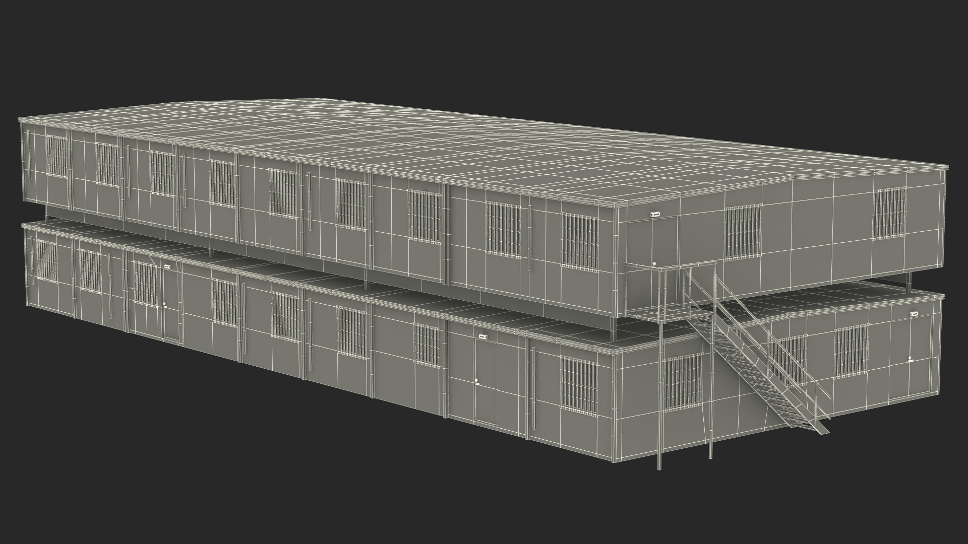 Prefabricated Modular Office Two Story Building 3D