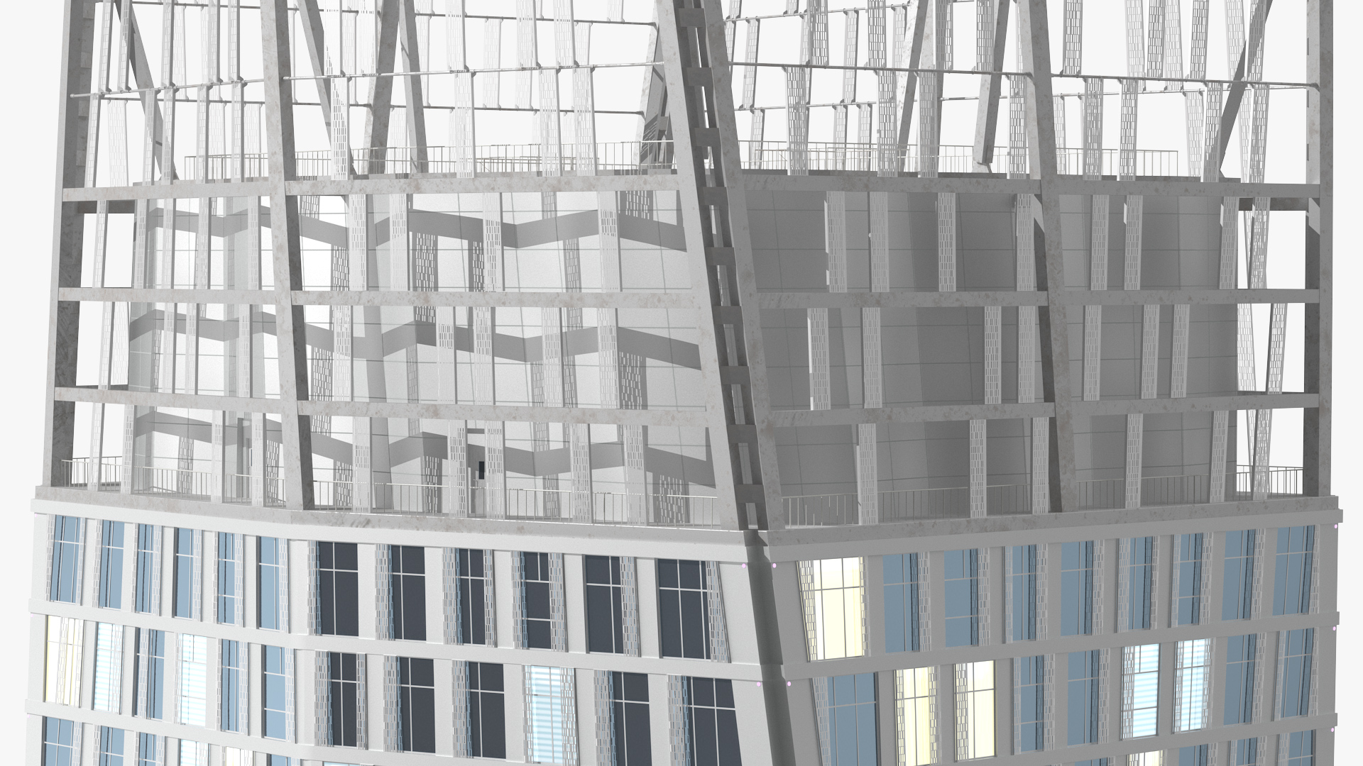 3D Cayan Tower Skyscraper Night Glow model