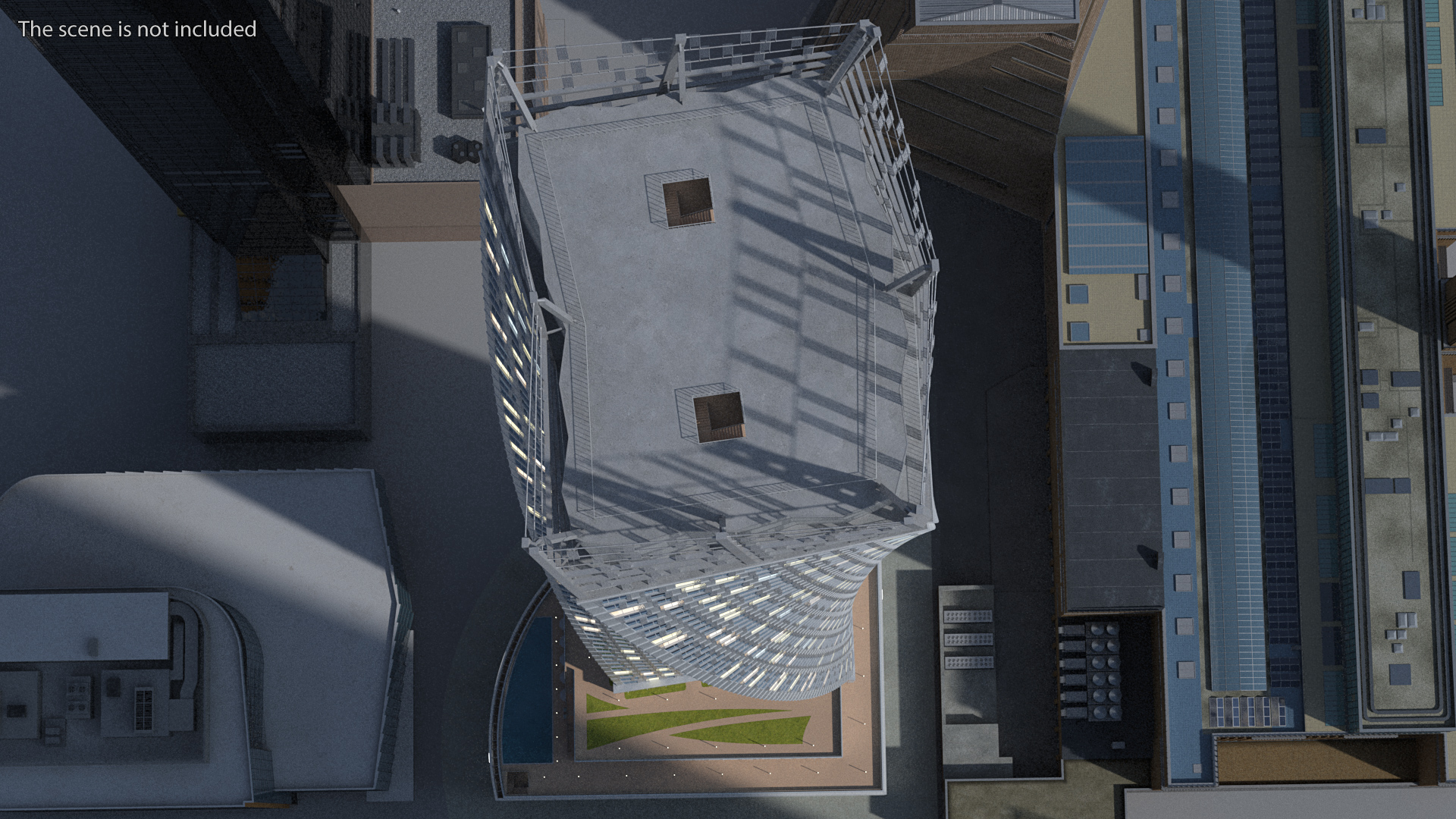 3D Cayan Tower Skyscraper Night Glow model