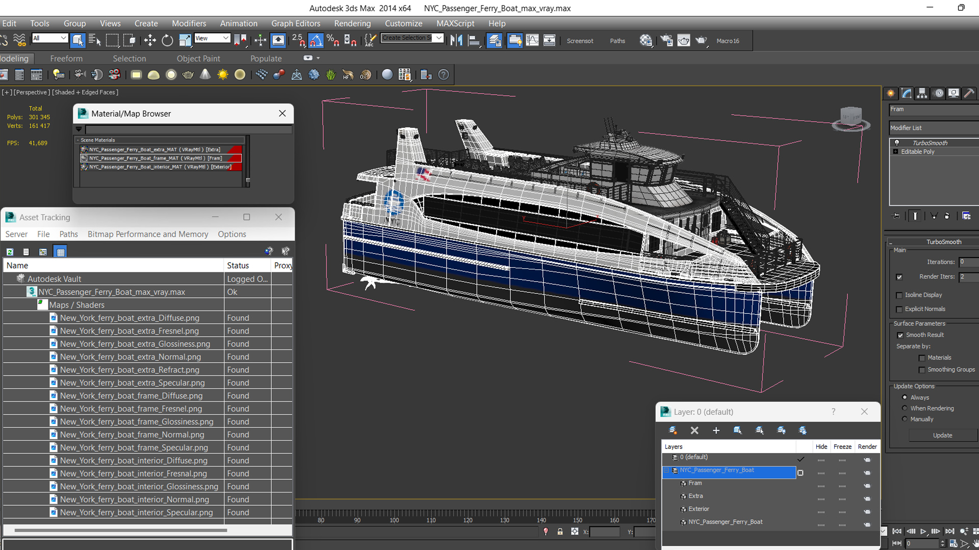 NYC Passenger Ferry Boat 3D model