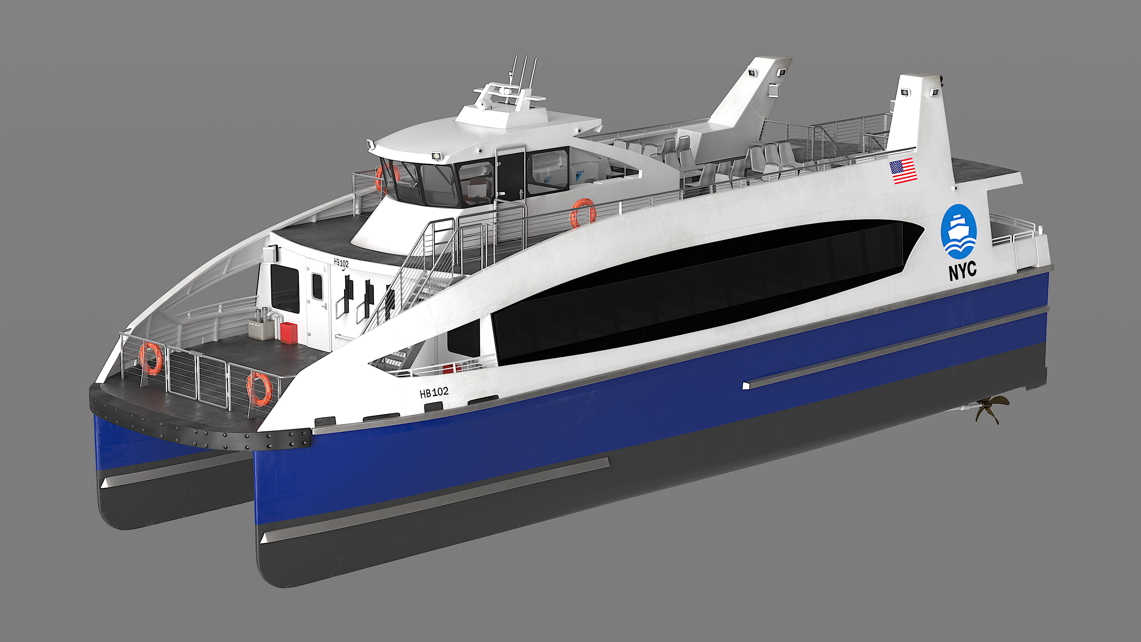NYC Passenger Ferry Boat 3D model