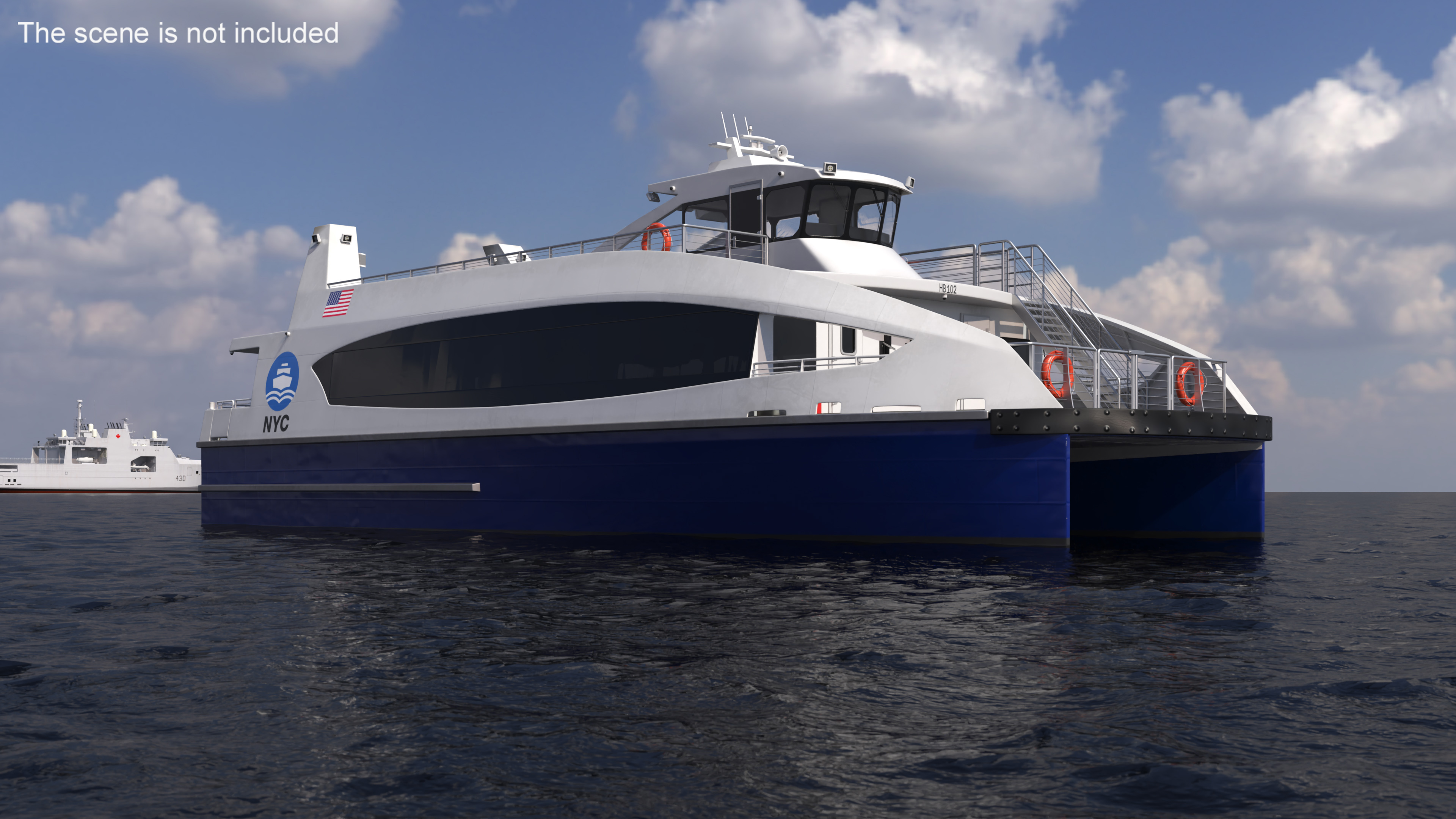 NYC Passenger Ferry Boat 3D model