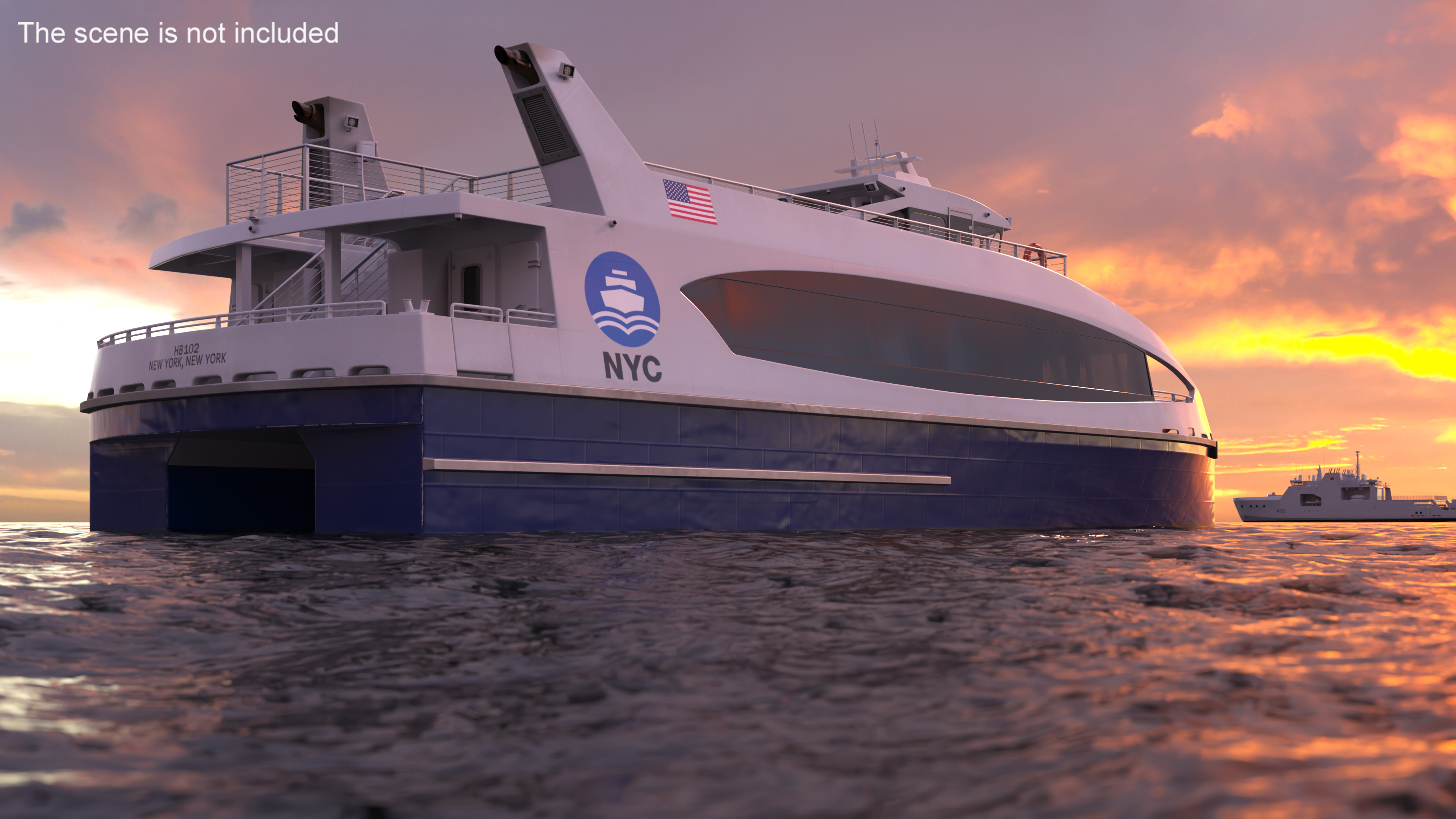 NYC Passenger Ferry Boat 3D model