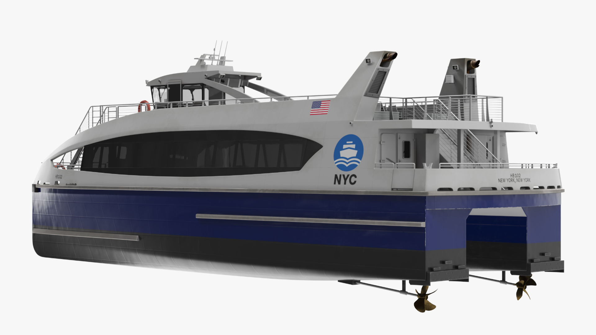 NYC Passenger Ferry Boat 3D model