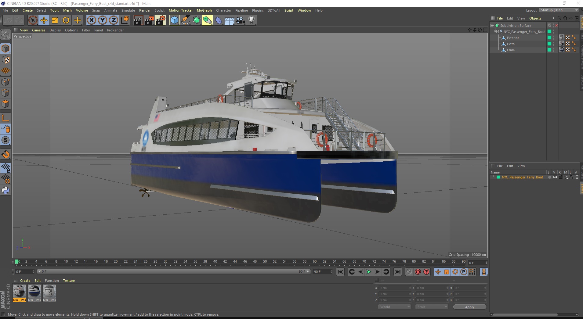 NYC Passenger Ferry Boat 3D model