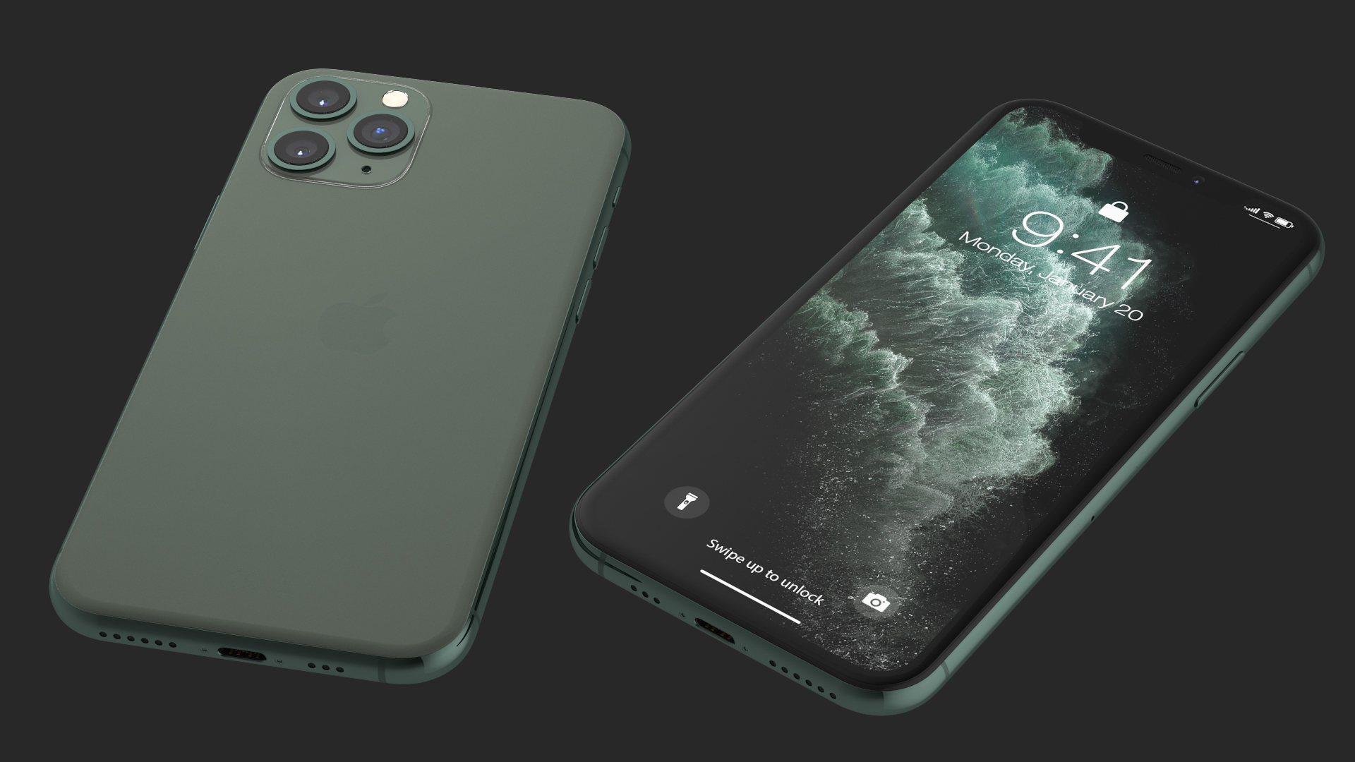 Apple iPhone 11 Pro Midnight Green 3D model