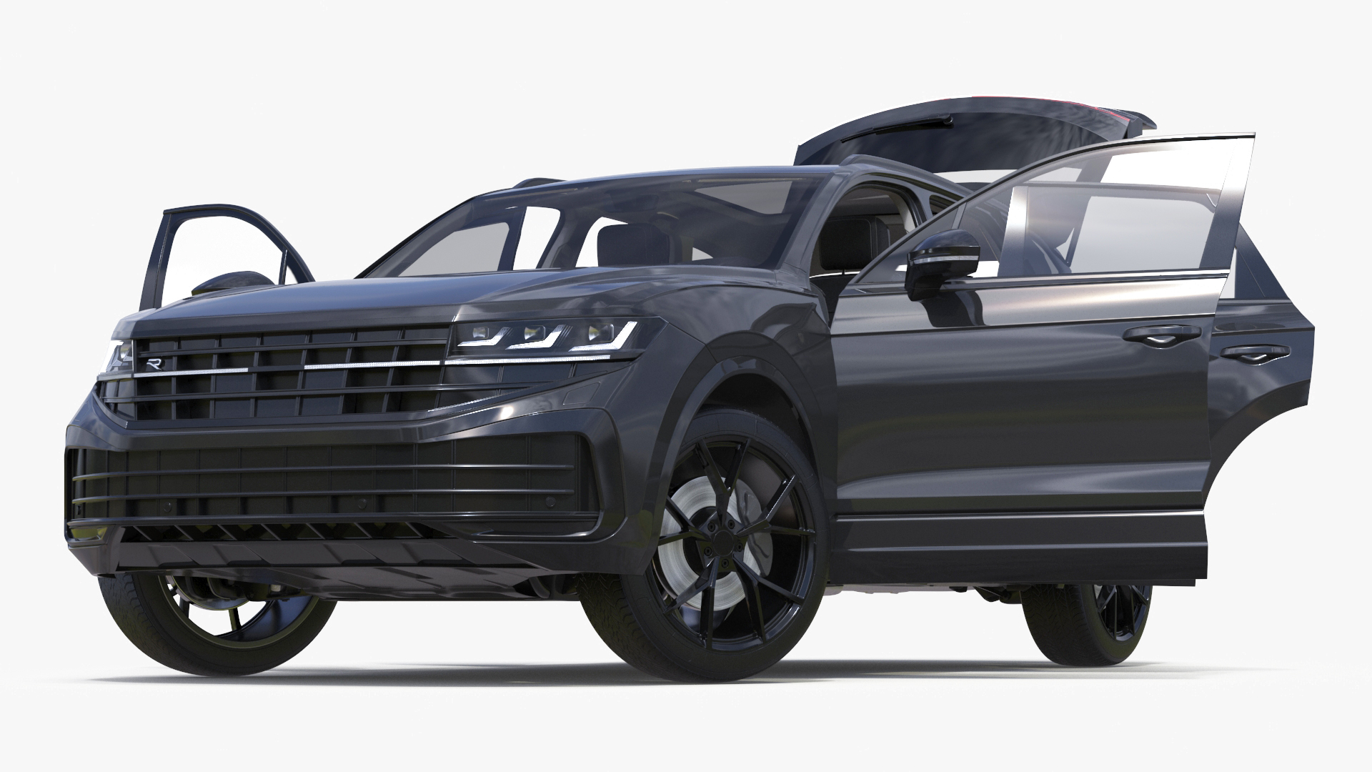3D Hybrid Electric SUV Black Rigged for Cinema 4D