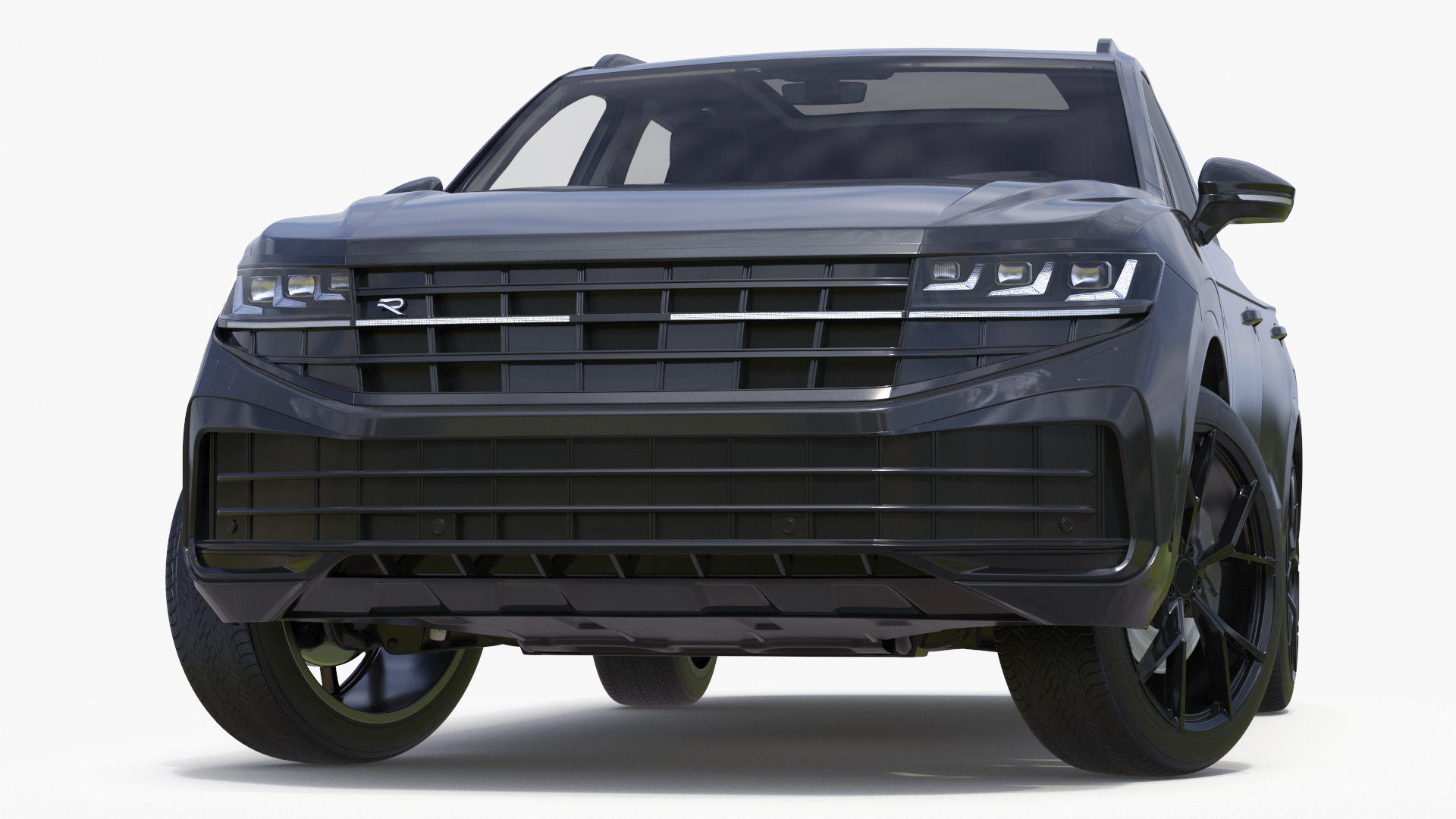 3D Hybrid Electric SUV Black Rigged for Cinema 4D