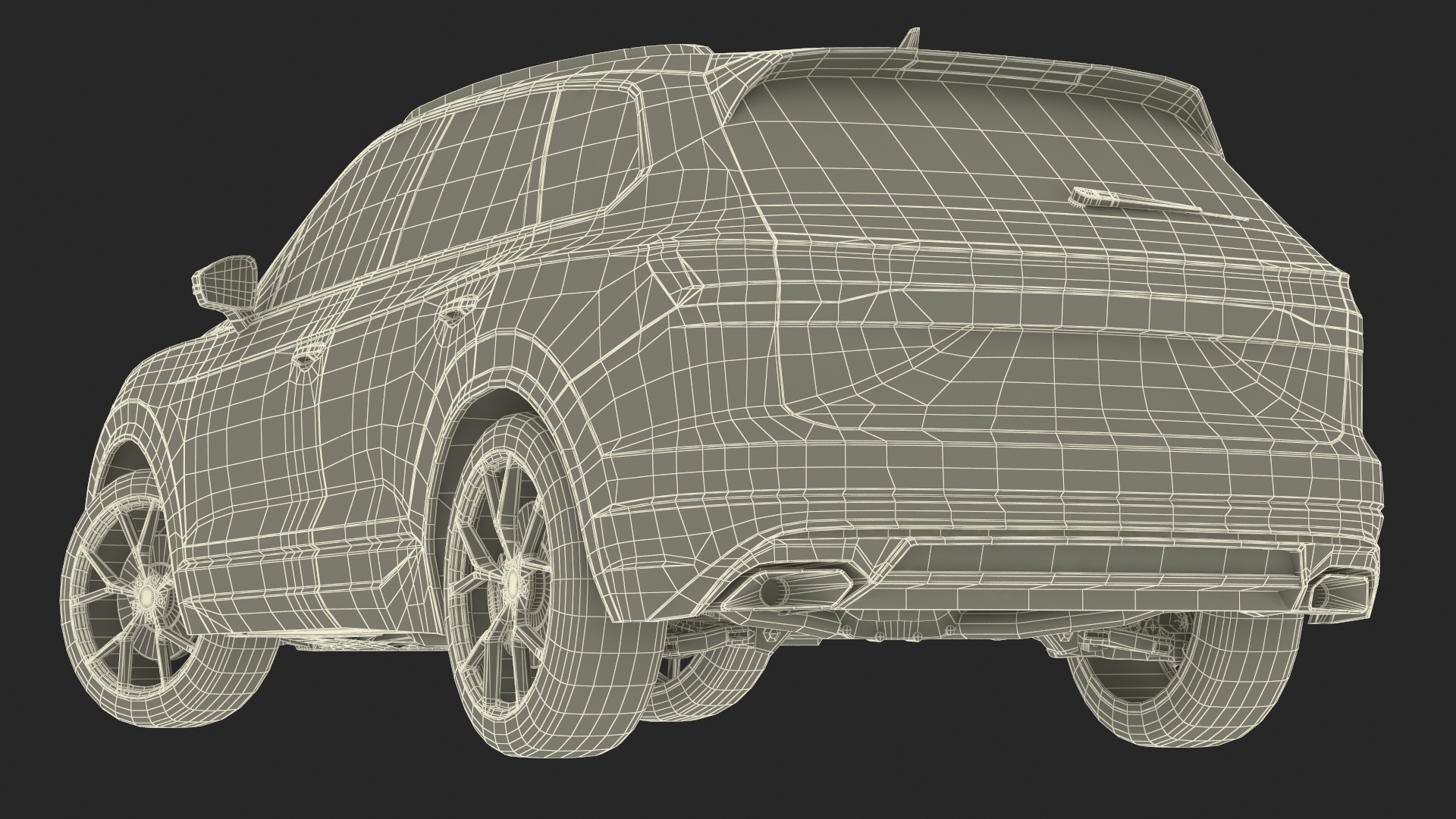 3D Hybrid Electric SUV Black Rigged for Cinema 4D