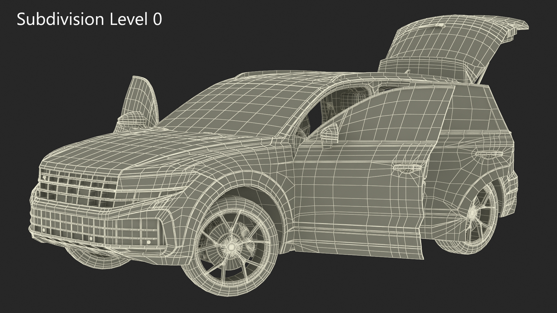 3D Hybrid Electric SUV Black Rigged for Cinema 4D