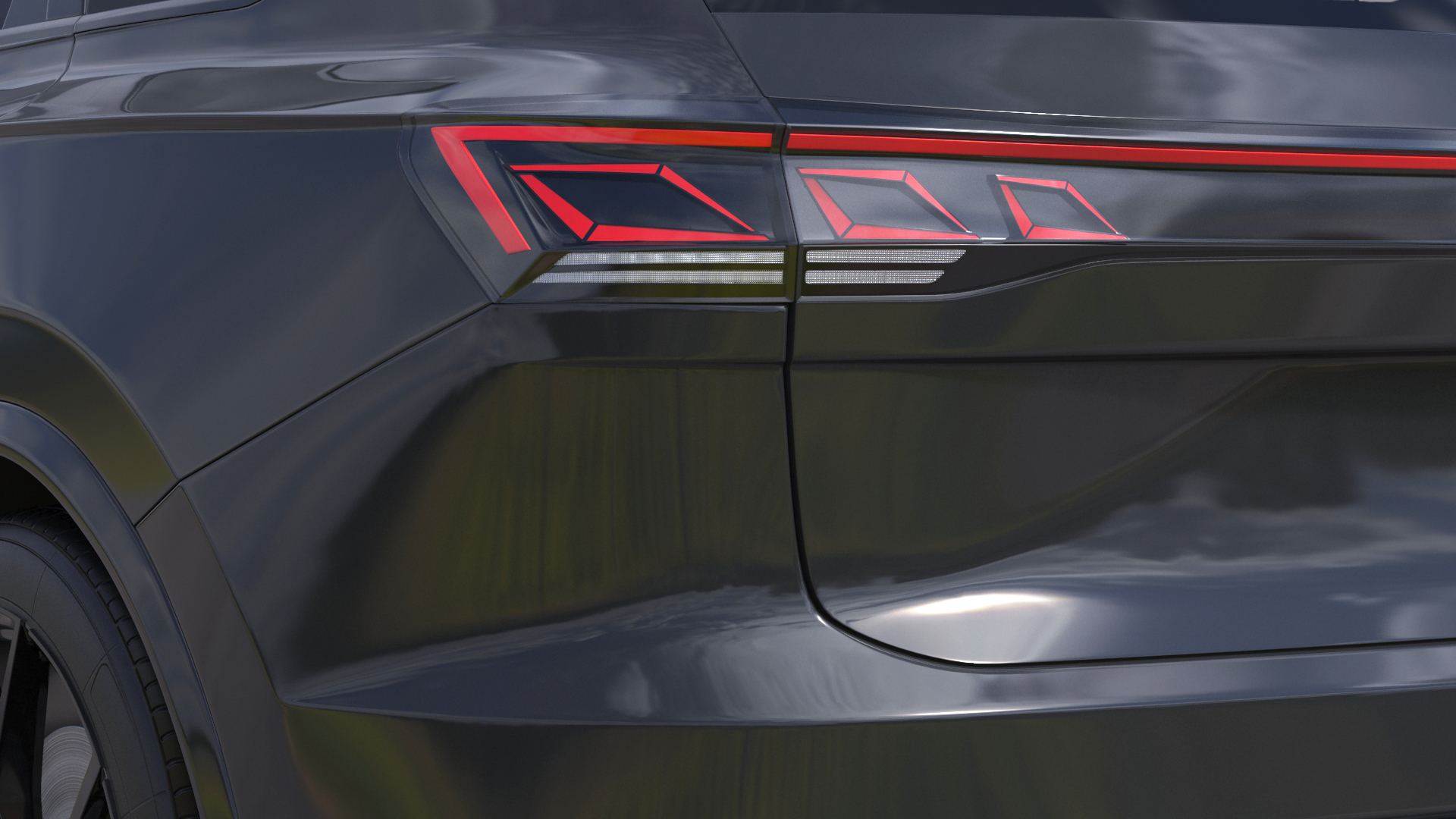 3D Hybrid Electric SUV Black Rigged for Cinema 4D