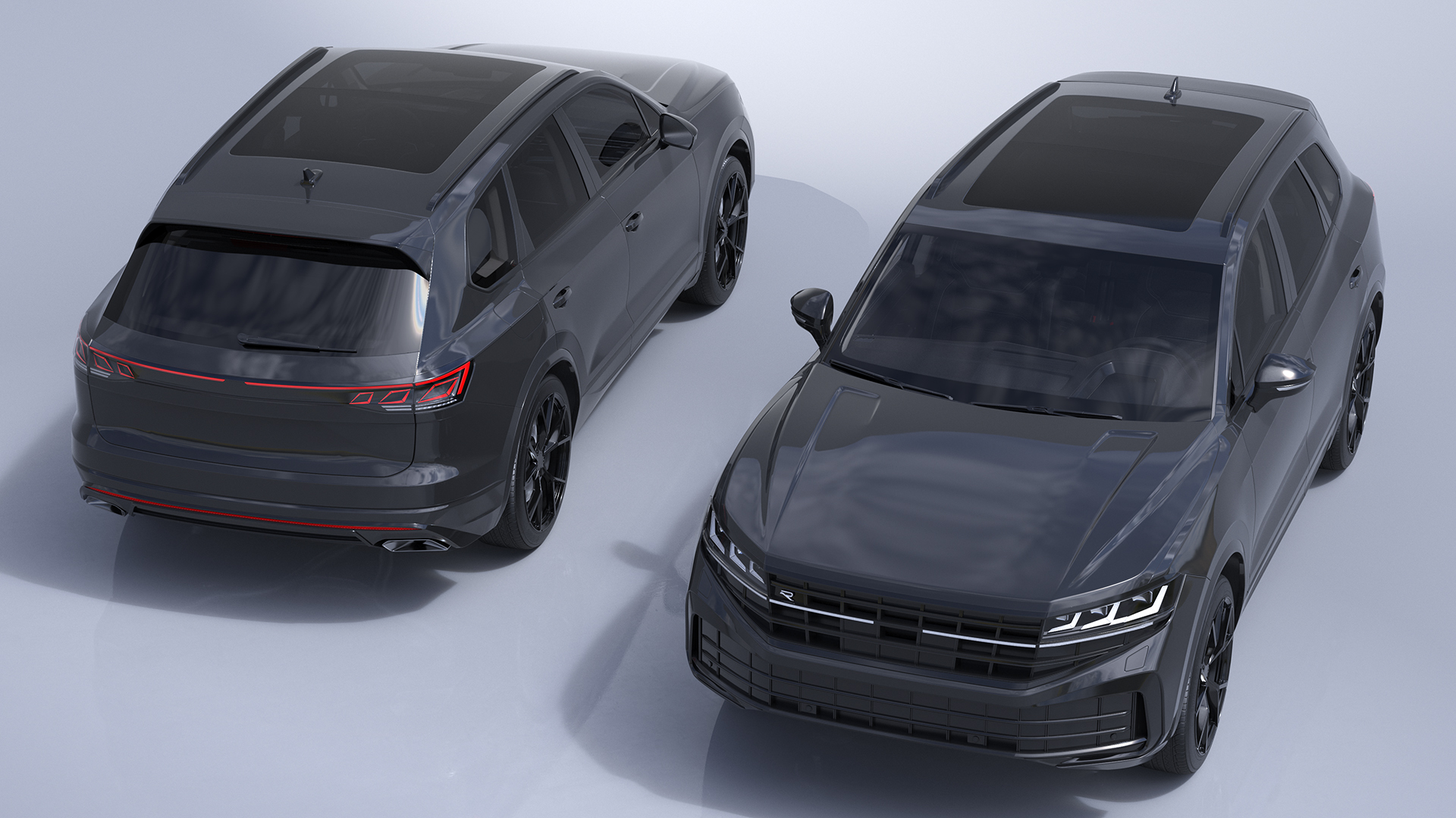 3D Hybrid Electric SUV Black Rigged for Cinema 4D