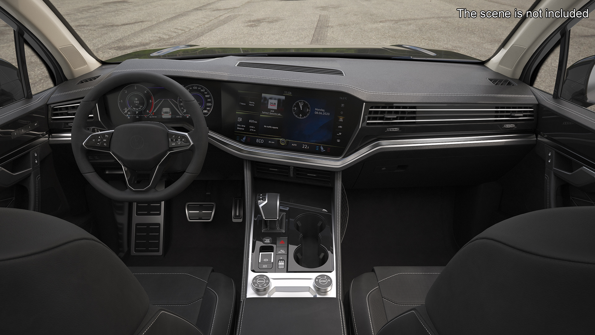 3D Hybrid Electric SUV Black Rigged for Cinema 4D