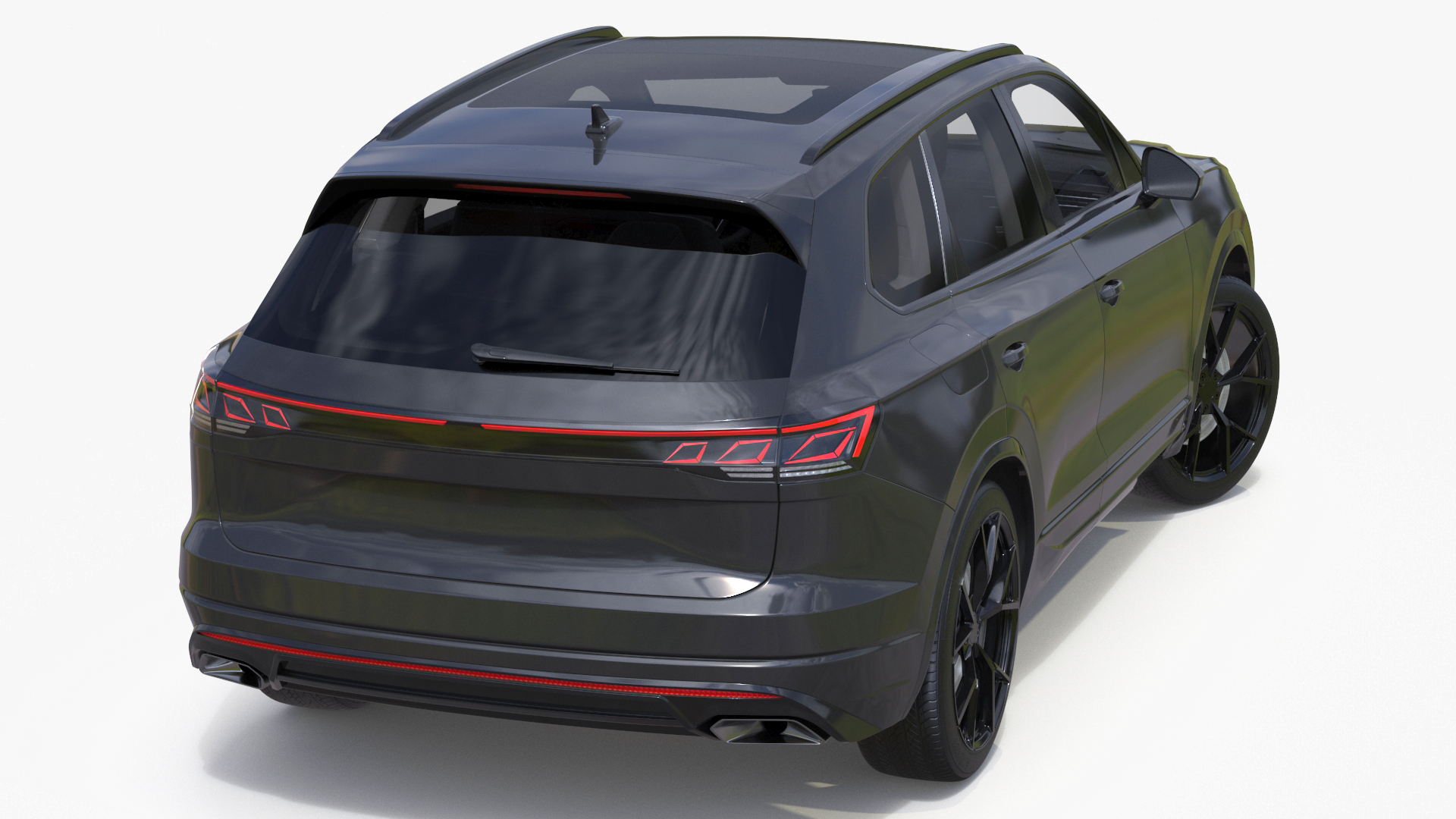 3D Hybrid Electric SUV Black Rigged for Cinema 4D