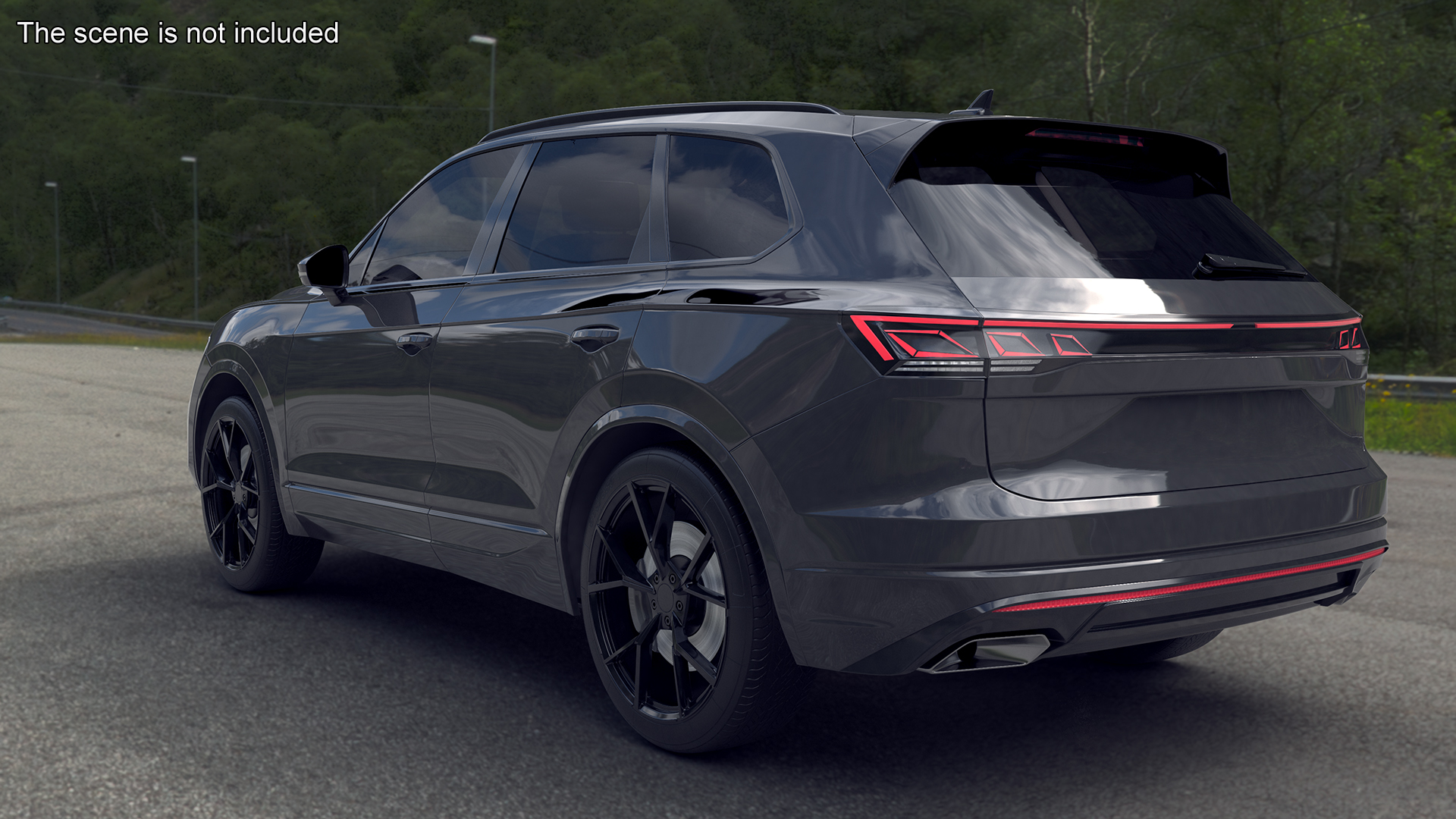 3D Hybrid Electric SUV Black Rigged for Cinema 4D