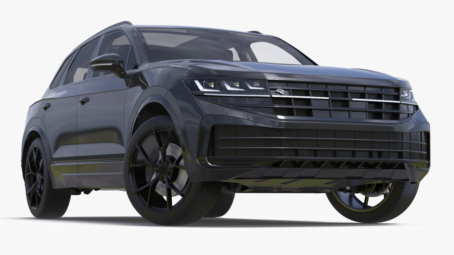 3D Hybrid Electric SUV Black Rigged for Cinema 4D