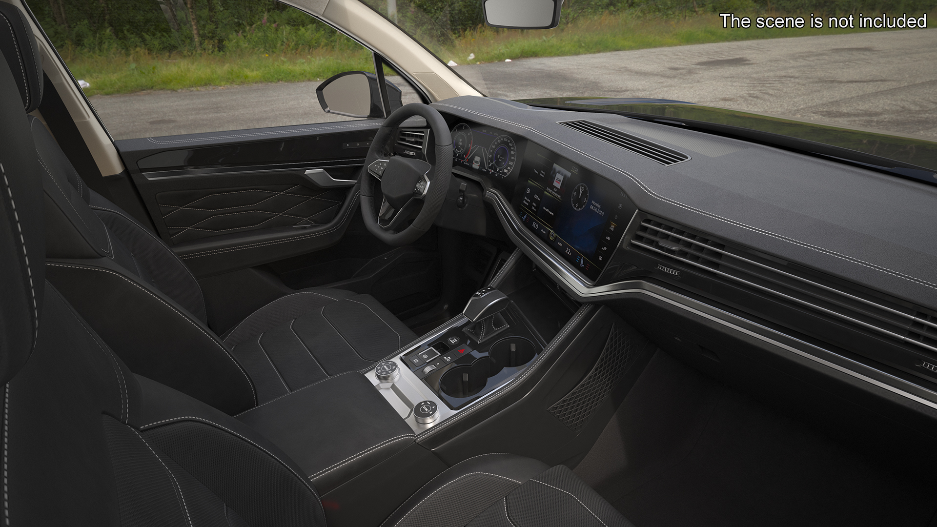 3D Hybrid Electric SUV Black Rigged for Cinema 4D