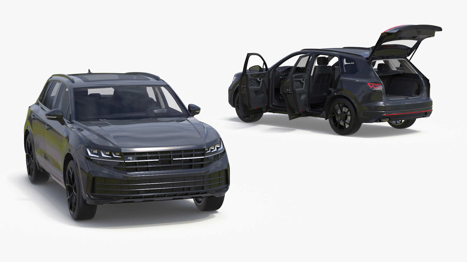 3D Hybrid Electric SUV Black Rigged for Cinema 4D