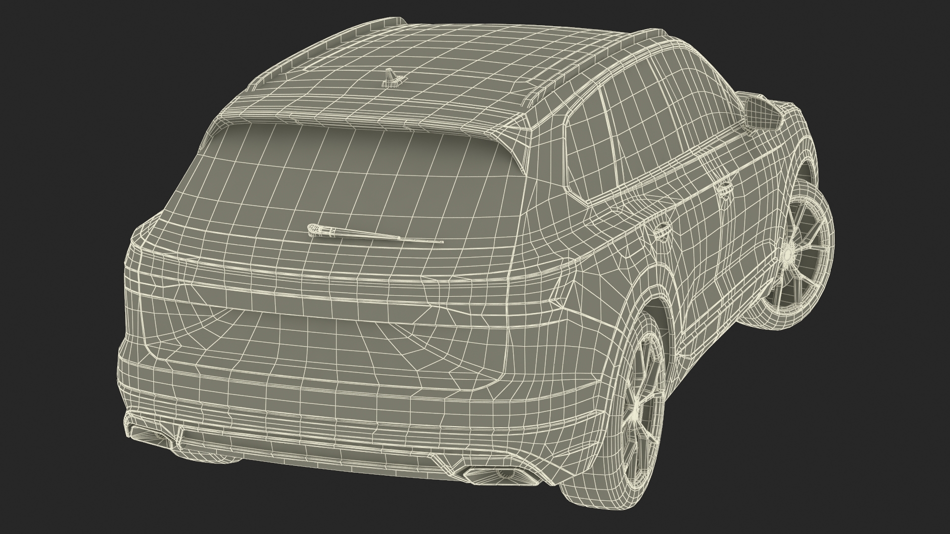 3D Hybrid Electric SUV Black Rigged for Cinema 4D