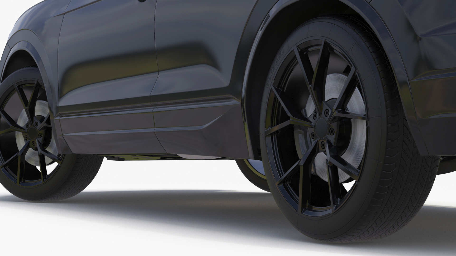 3D Hybrid Electric SUV Black Rigged for Cinema 4D