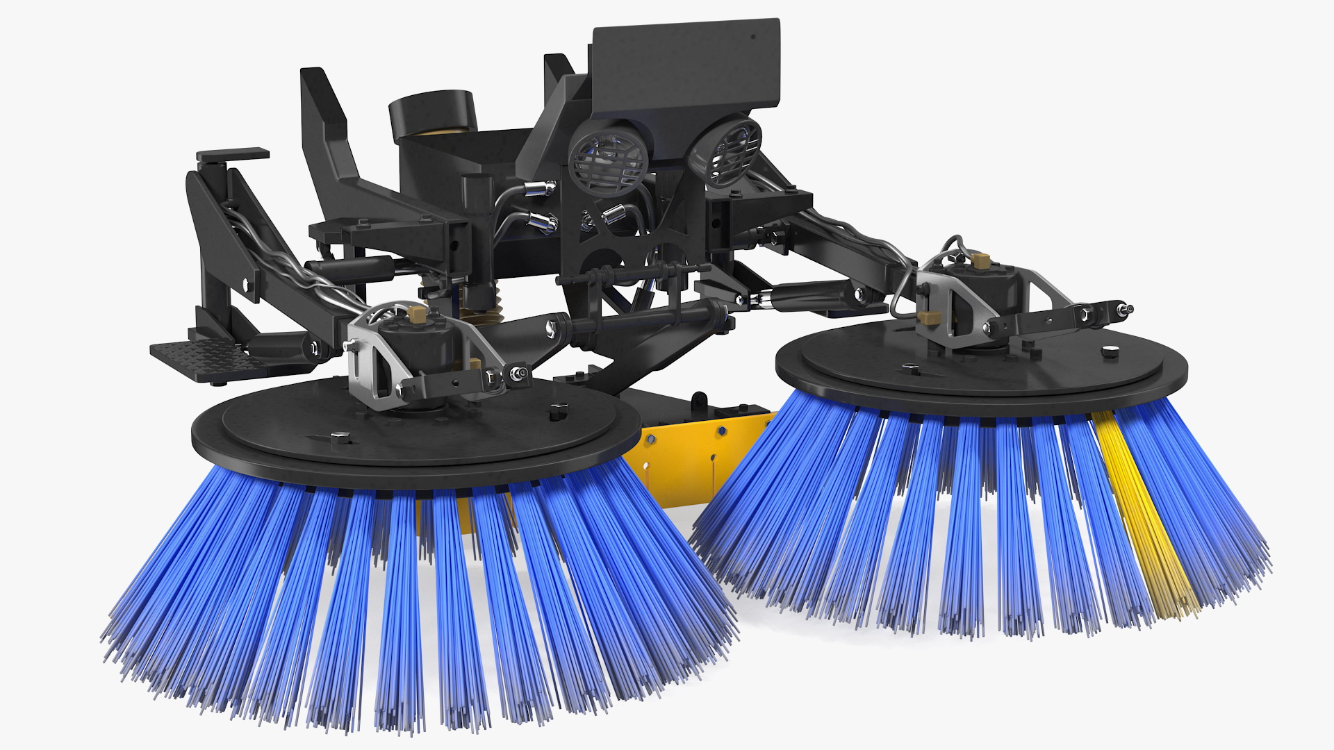 3D model Road Sweeper Brushes Mechanism