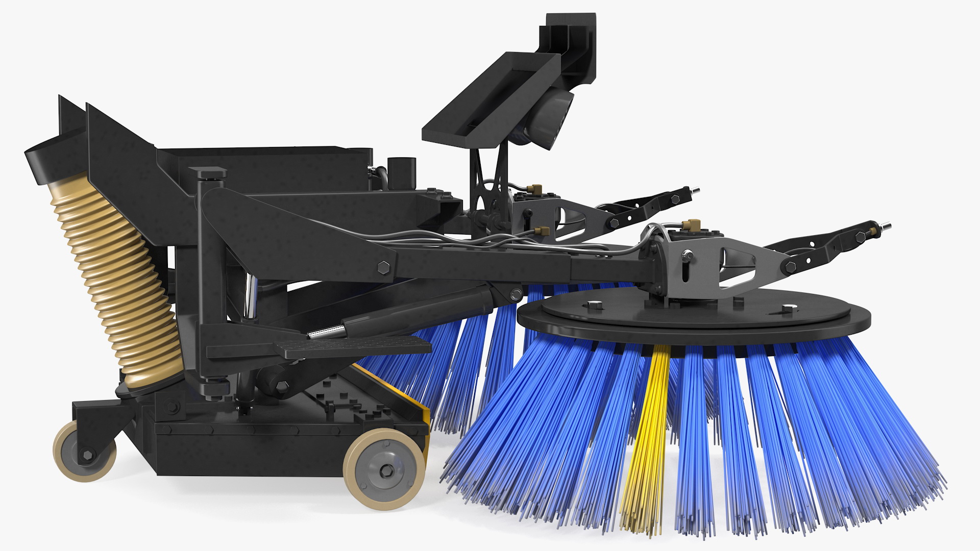 3D model Road Sweeper Brushes Mechanism