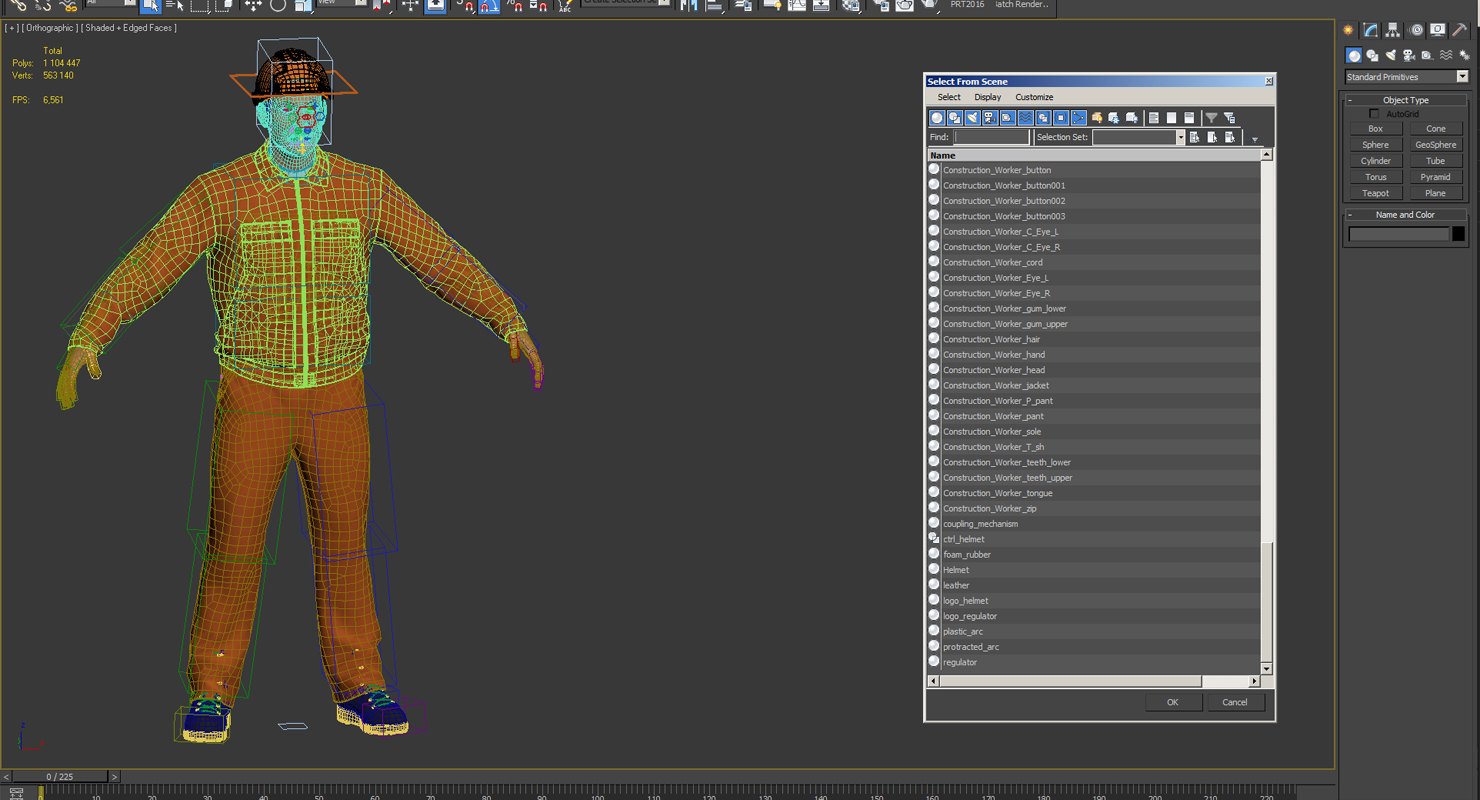 3D Builder Wearing Orange Coveralls Rigged for Maya model
