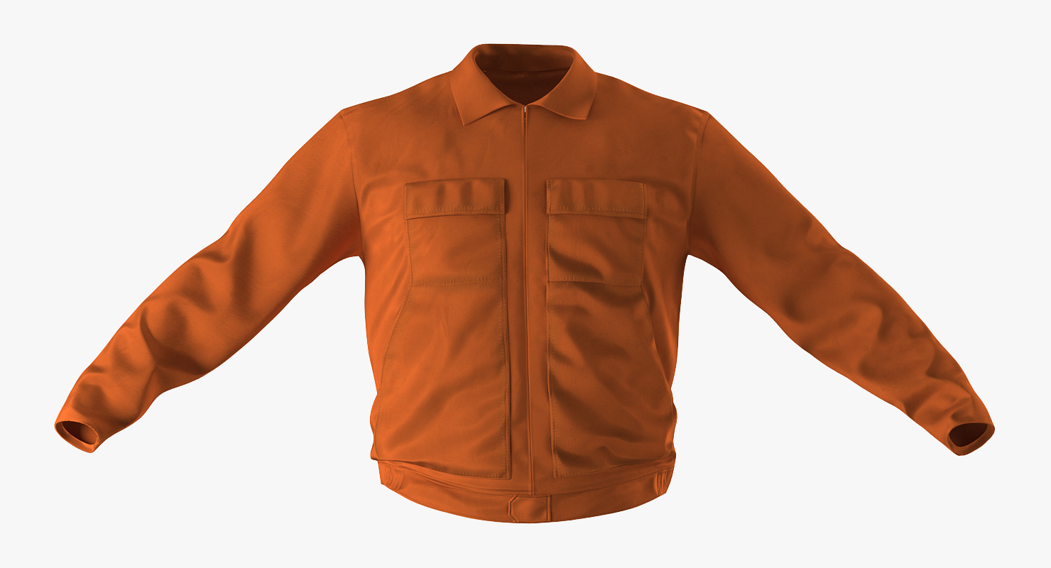 3D Builder Wearing Orange Coveralls Rigged for Maya model