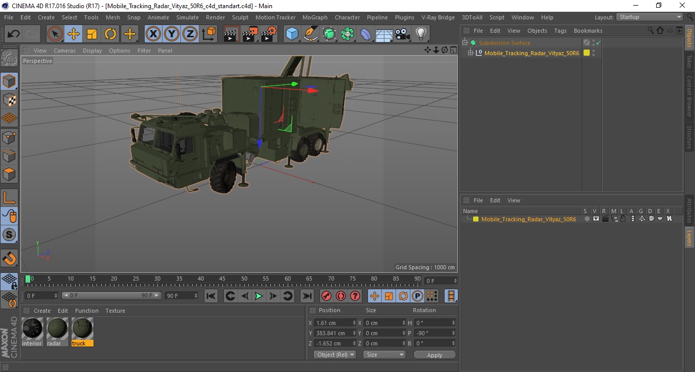 3D Mobile Tracking Radar Vityaz 50R6 model