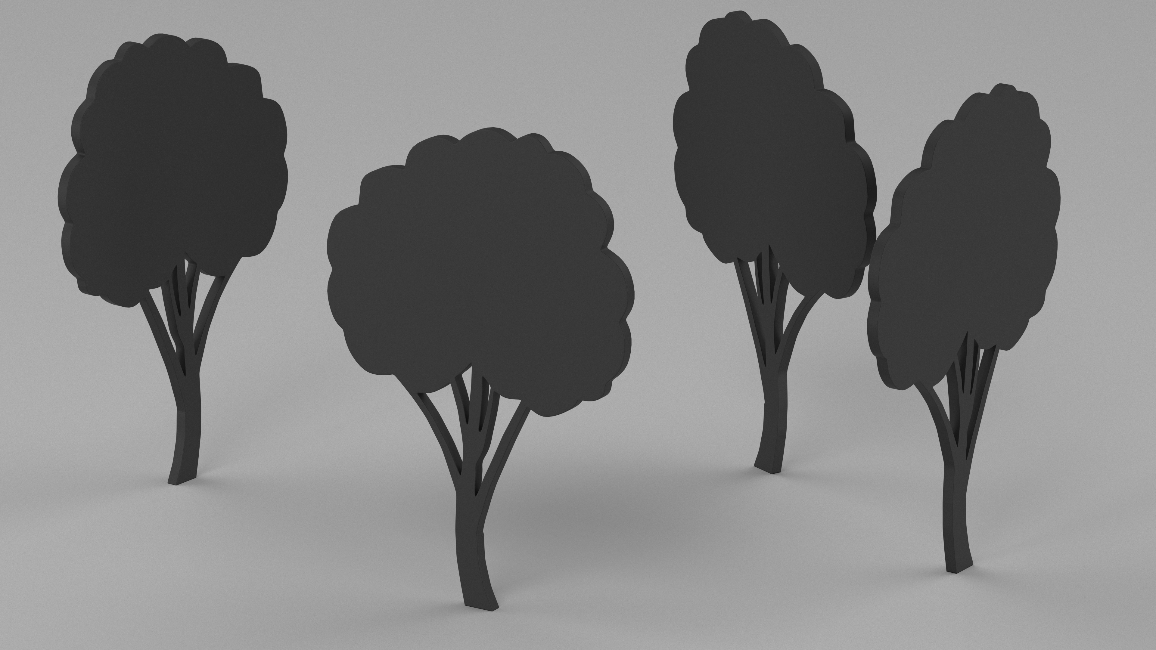 3D Fruit Tree Silhouette