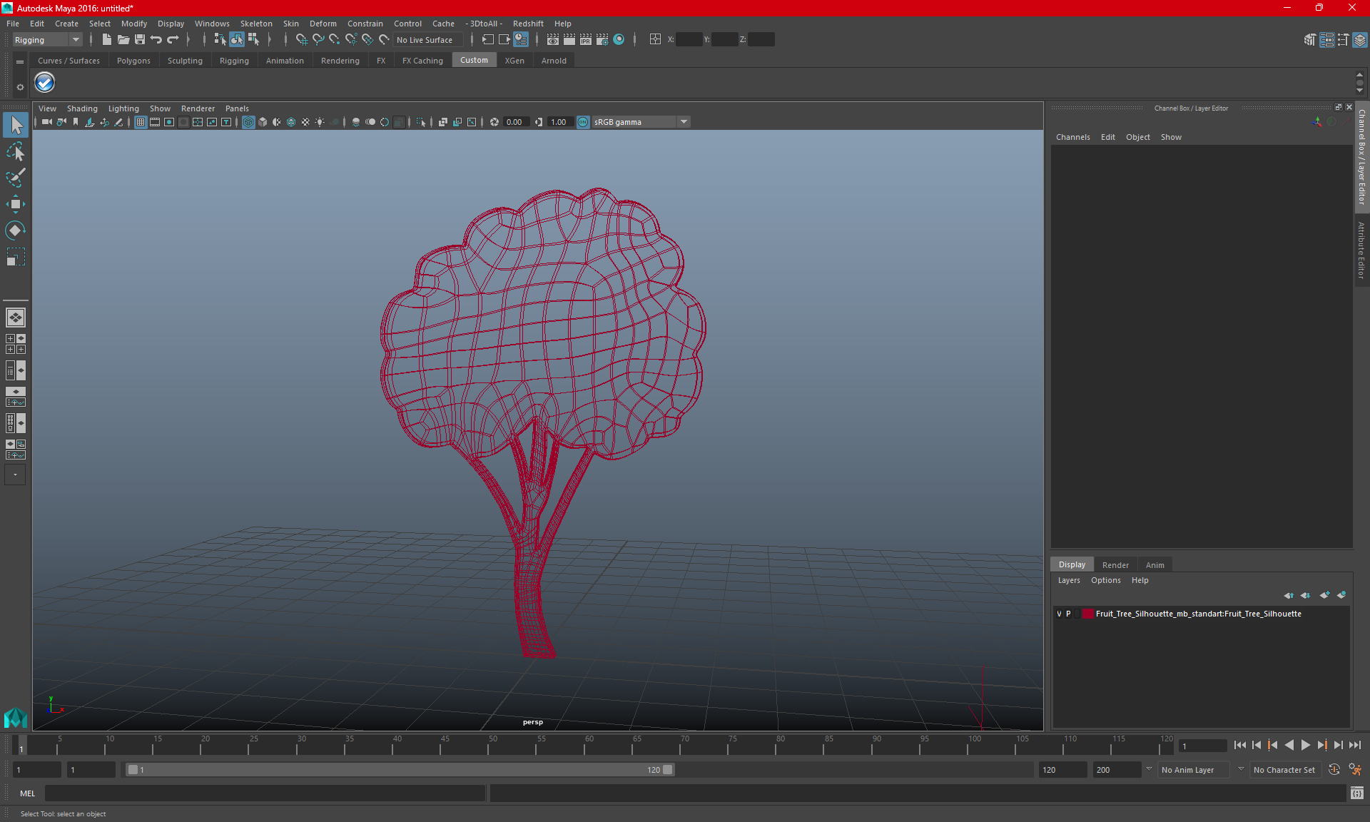 3D Fruit Tree Silhouette