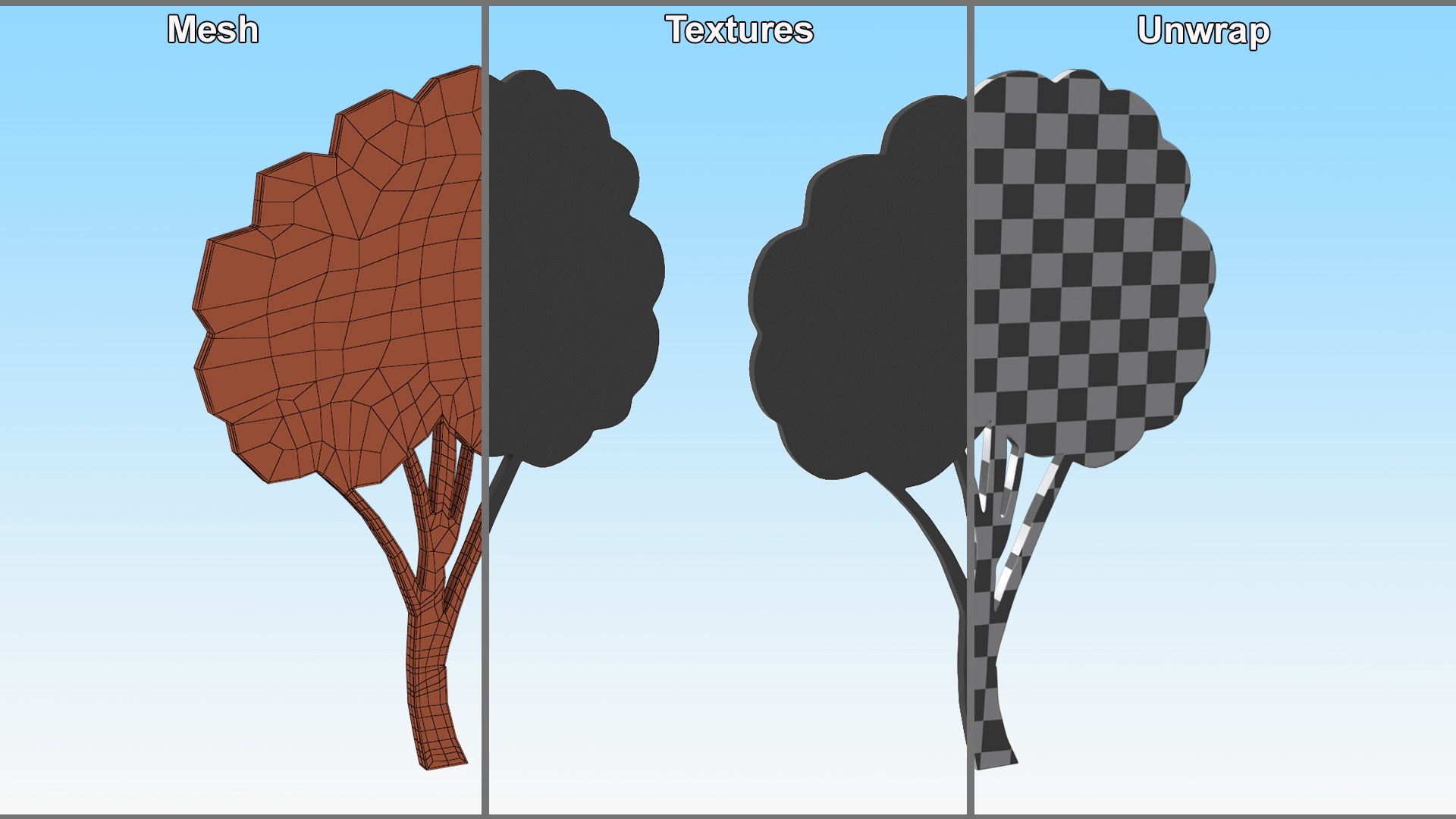 3D Fruit Tree Silhouette