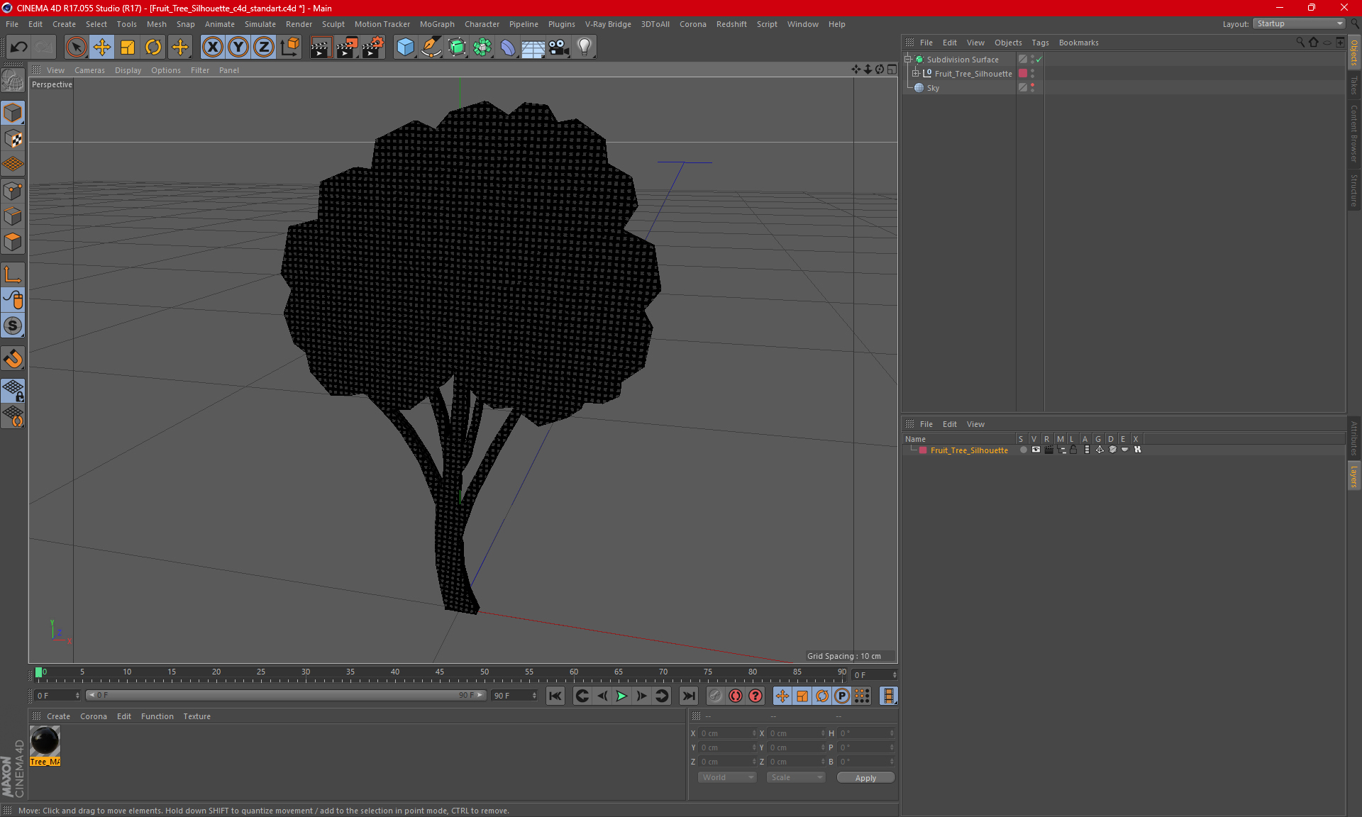 3D Fruit Tree Silhouette